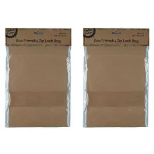 6 Pack Eco Friendly XL Zip Lock Bags - 16cm x 22cm