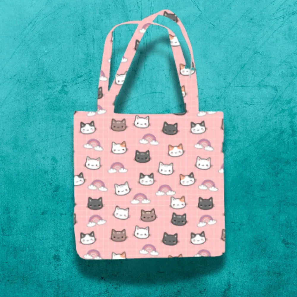 All Over Printed Kitty Tote Bag