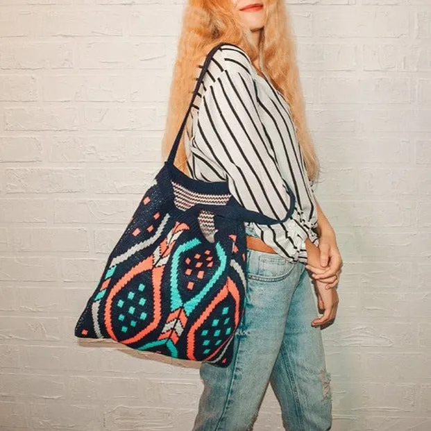 Aztec Soft Crochet Shoulder Bags