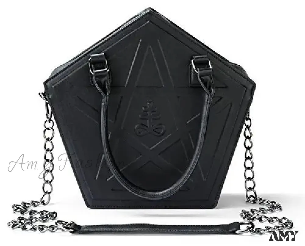 Bag Leather High Gothic Quality Darkness Pentagram Chain Soft Punk