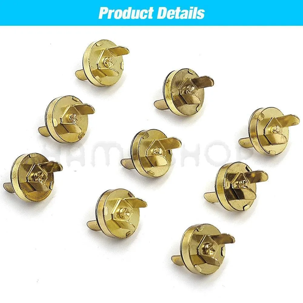 Brass Magnetic Snap Fasteners Kit: Stylish Clasps for Handbags - Crafters' Essential