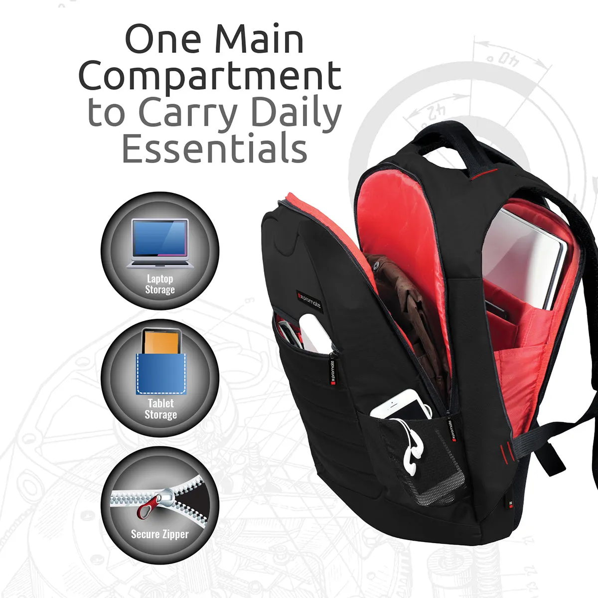 Business Laptop Backpack with Smart Layout Design for 15inch Laptop