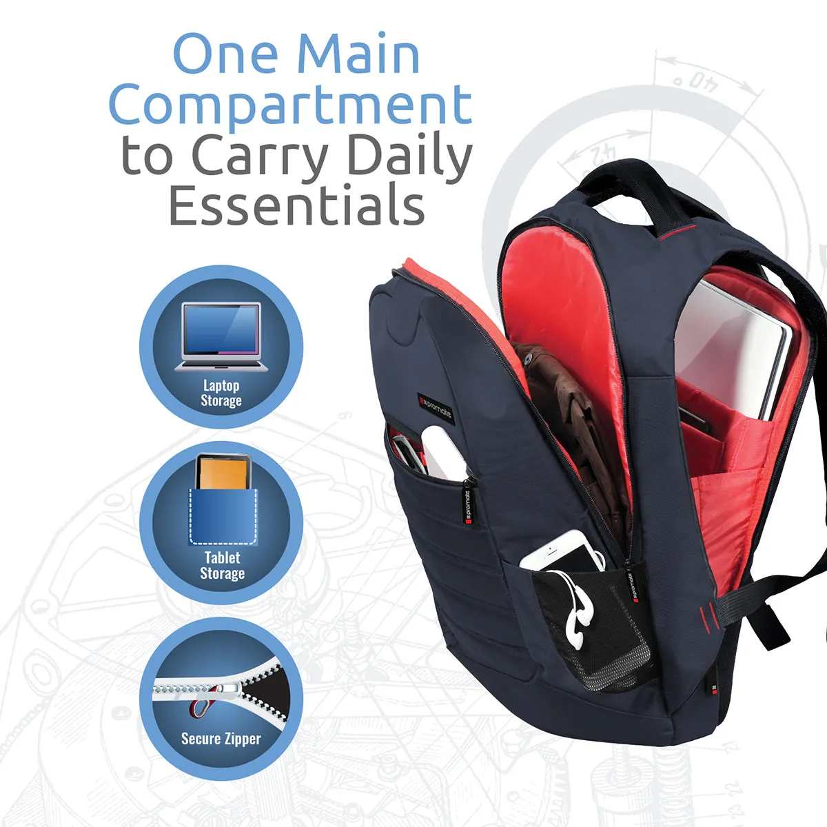 Business Laptop Backpack with Smart Layout Design for 15inch Laptop