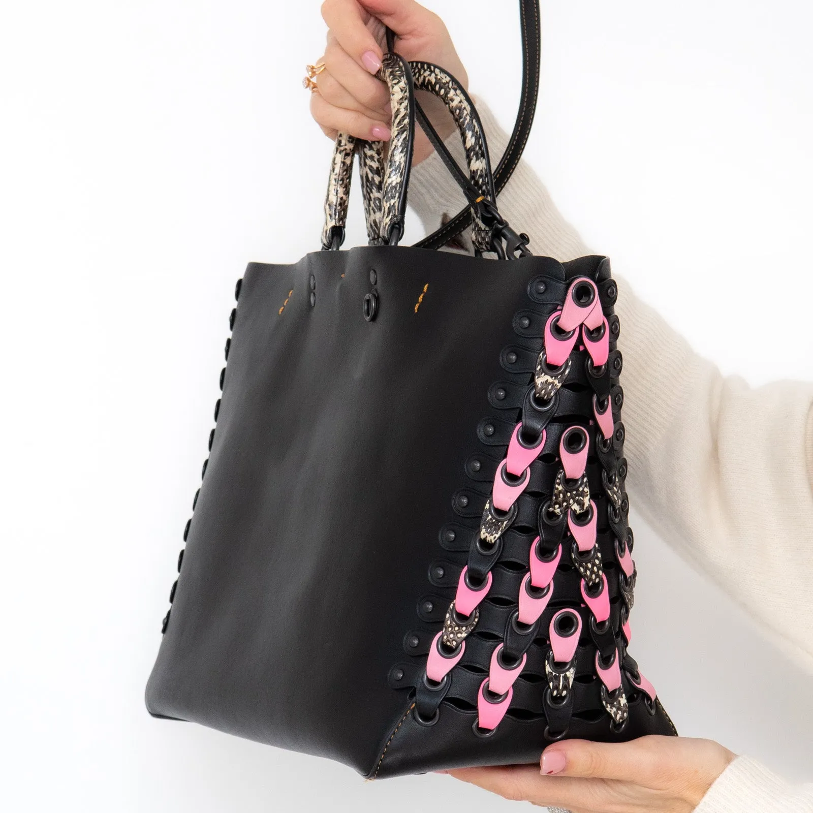 Coach Rogue Black Pink Tote Bag