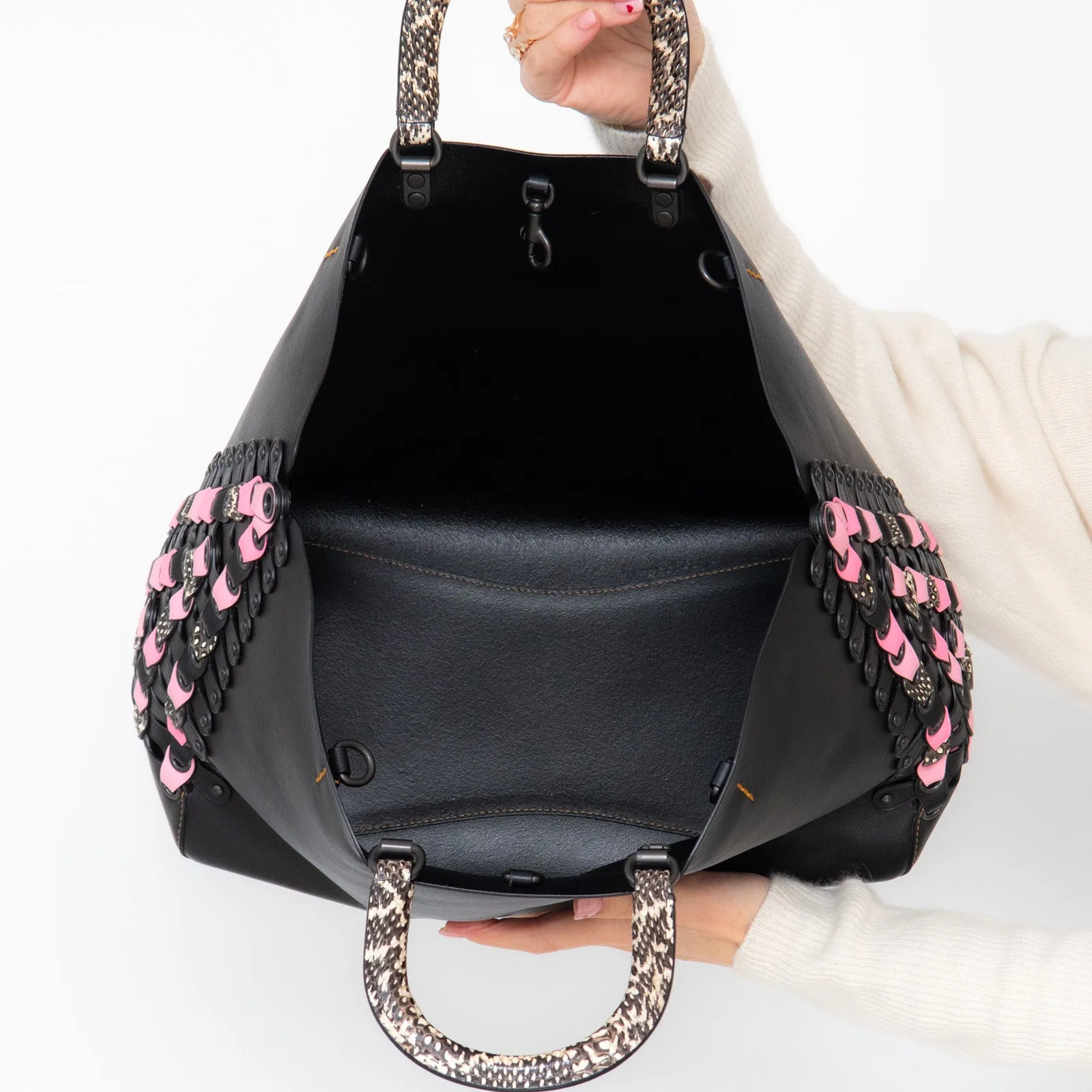 Coach Rogue Black Pink Tote Bag