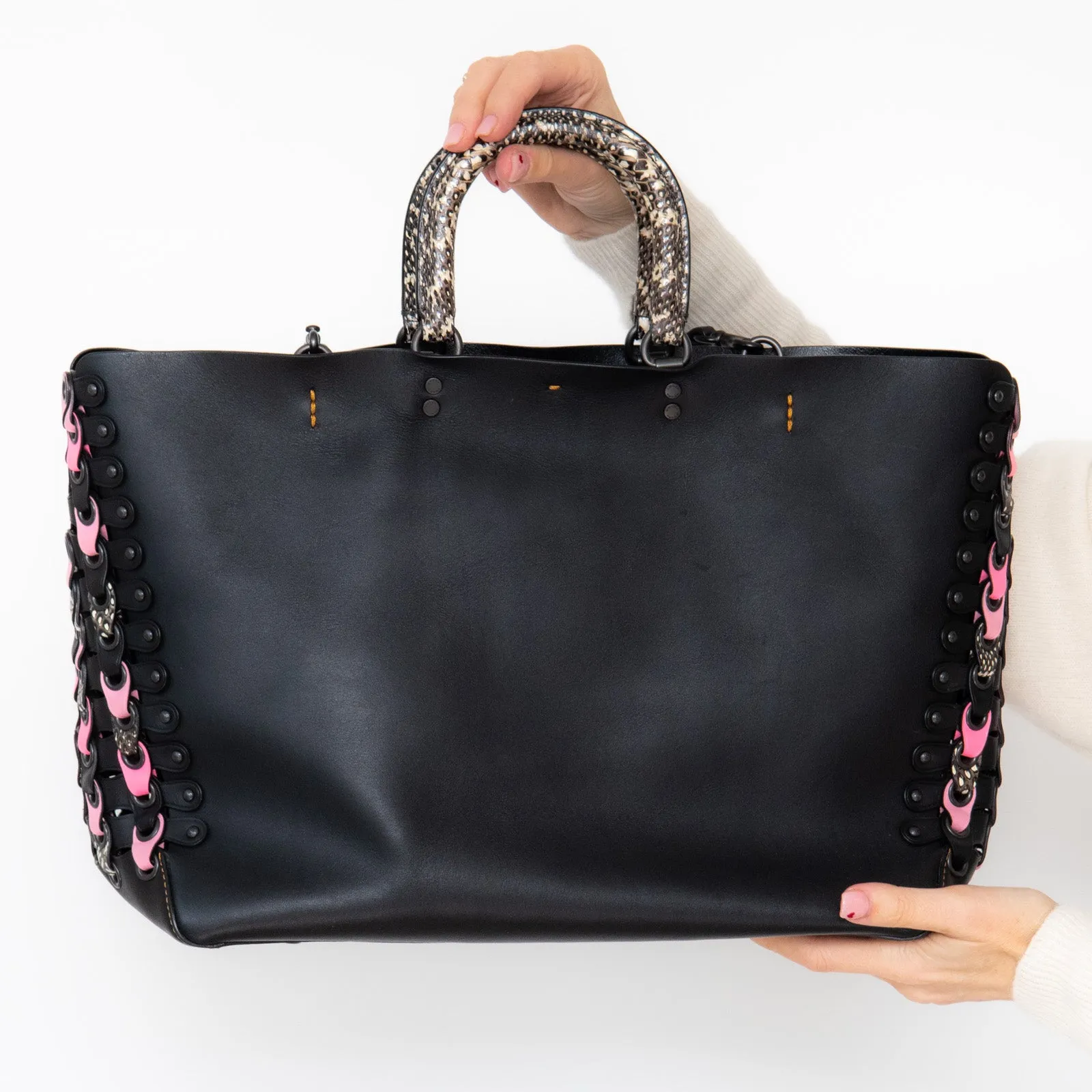 Coach Rogue Black Pink Tote Bag