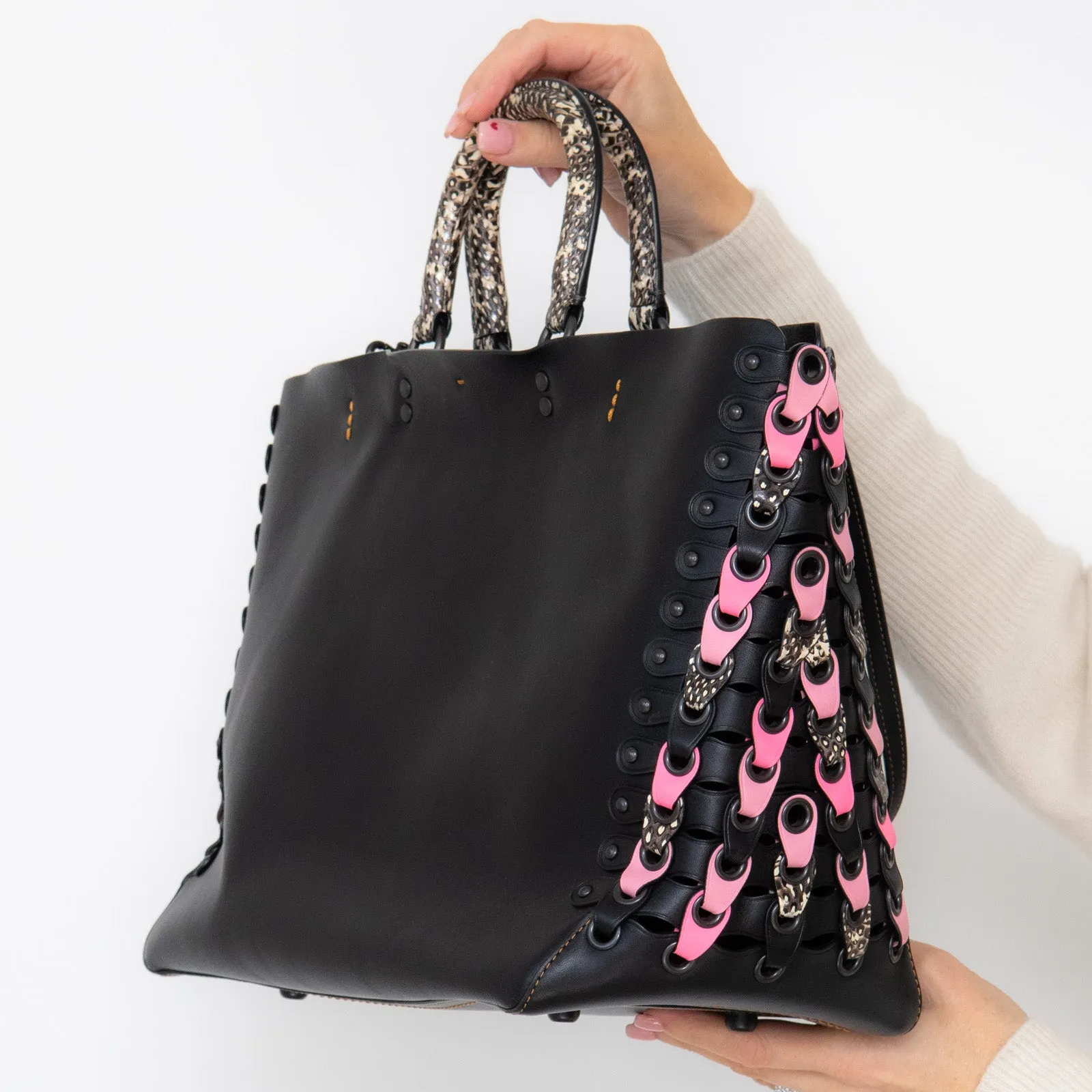 Coach Rogue Black Pink Tote Bag