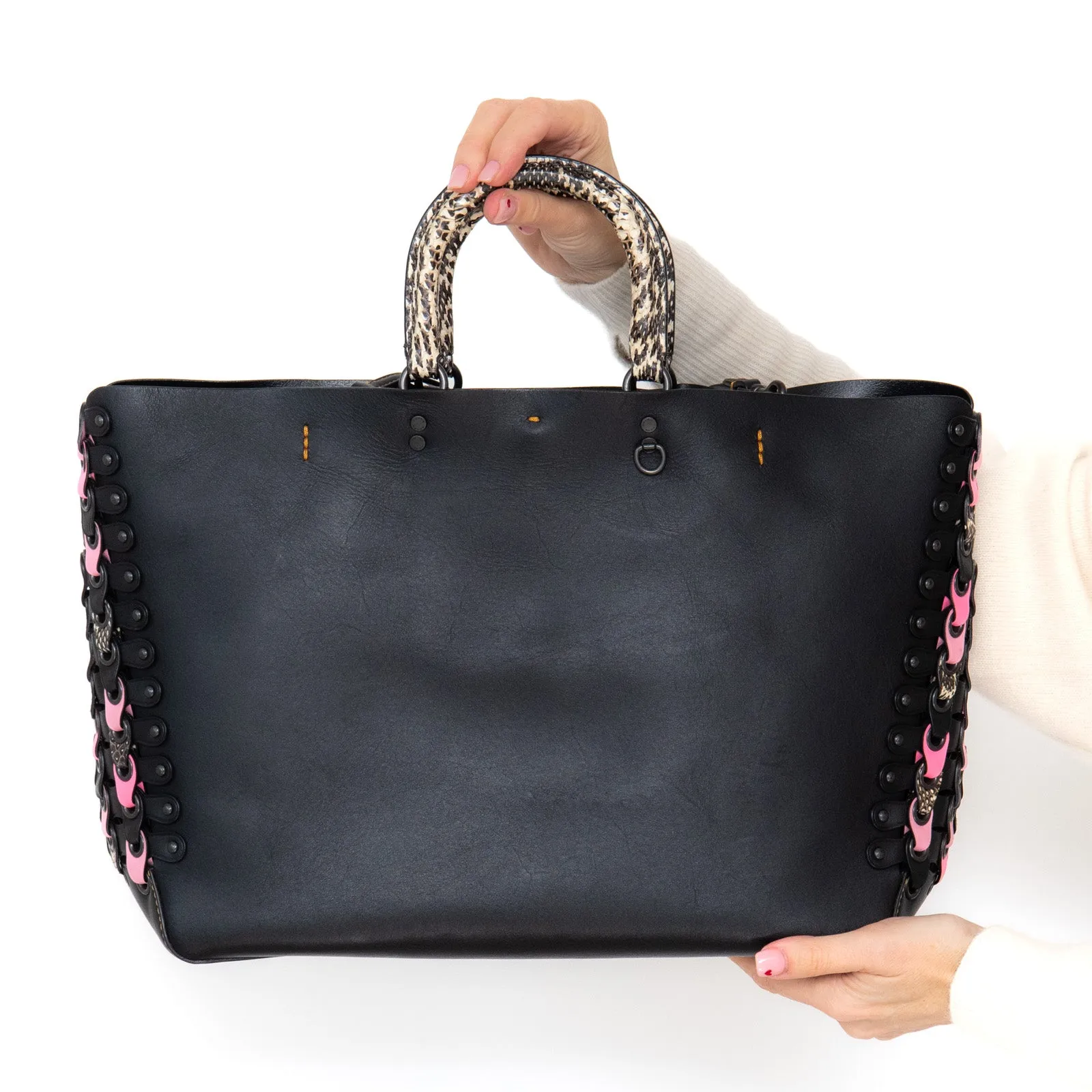 Coach Rogue Black Pink Tote Bag