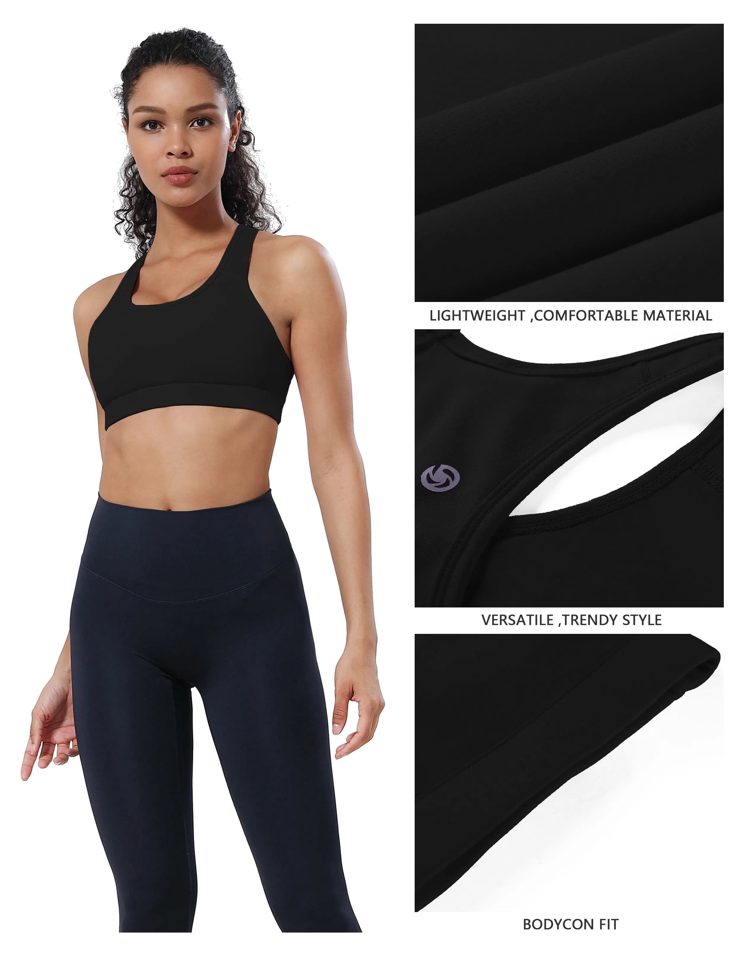 Compression Racerback Sports Bras black ins_Gym