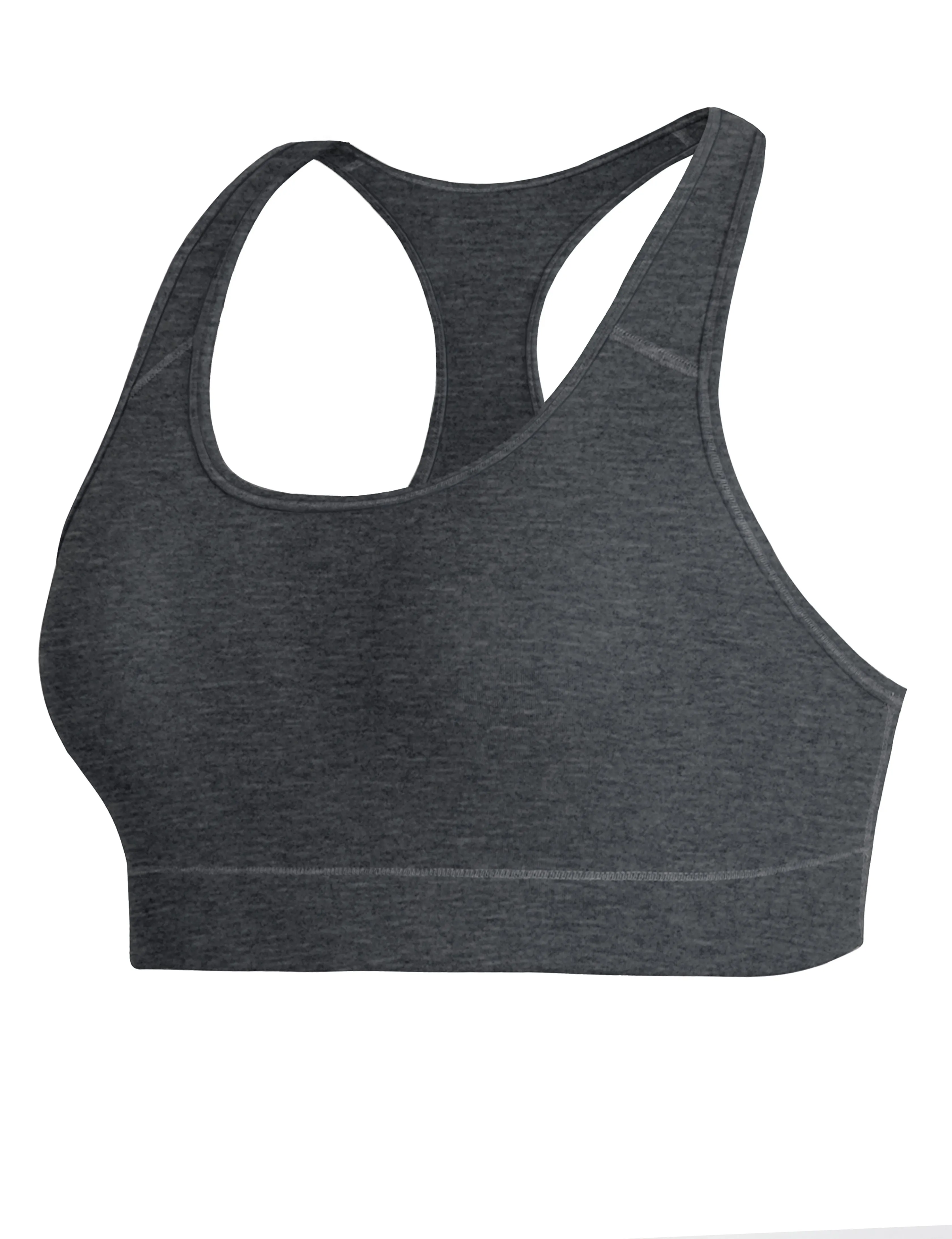 Compression Racerback Sports Bras heathercharcoal ins_Gym