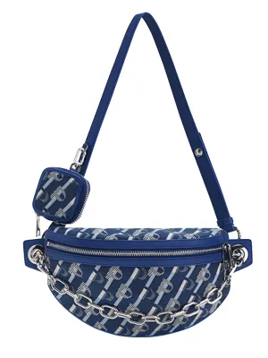 Diagonal Denim Chain 2-In-1  Crossbody Bag Shoulder Bag Chest Bag