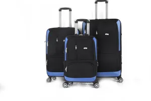 Dominic Soft Shell Lightweight Expandable 360 Dual Spinning Wheels Combo Lock 28", 24", 20" 3 Piece Luggage Set