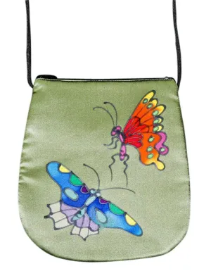 Hand Painted Silk Purse Perfume Bag - Butterfly