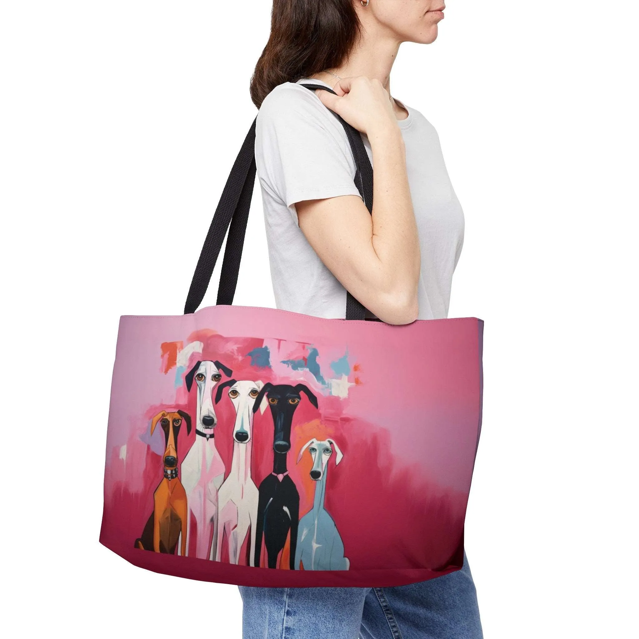 Iconic Artist Inspired Original Pink Dog Art Design Market Tote Bag