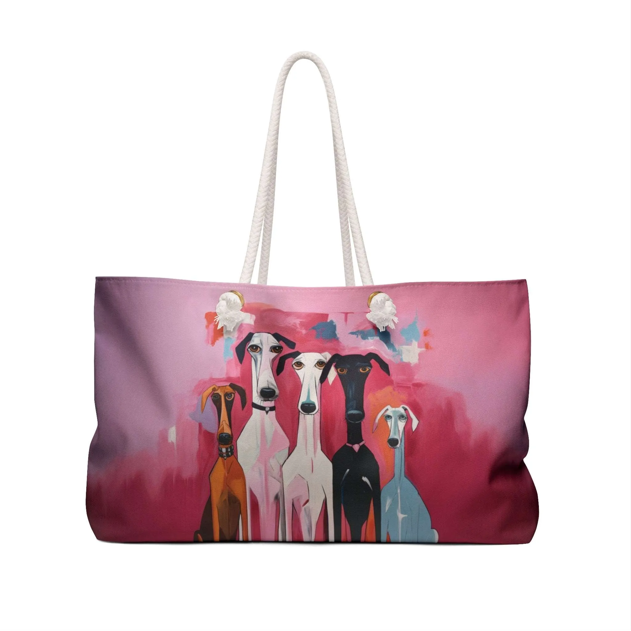 Iconic Artist Inspired Original Pink Dog Art Design Market Tote Bag