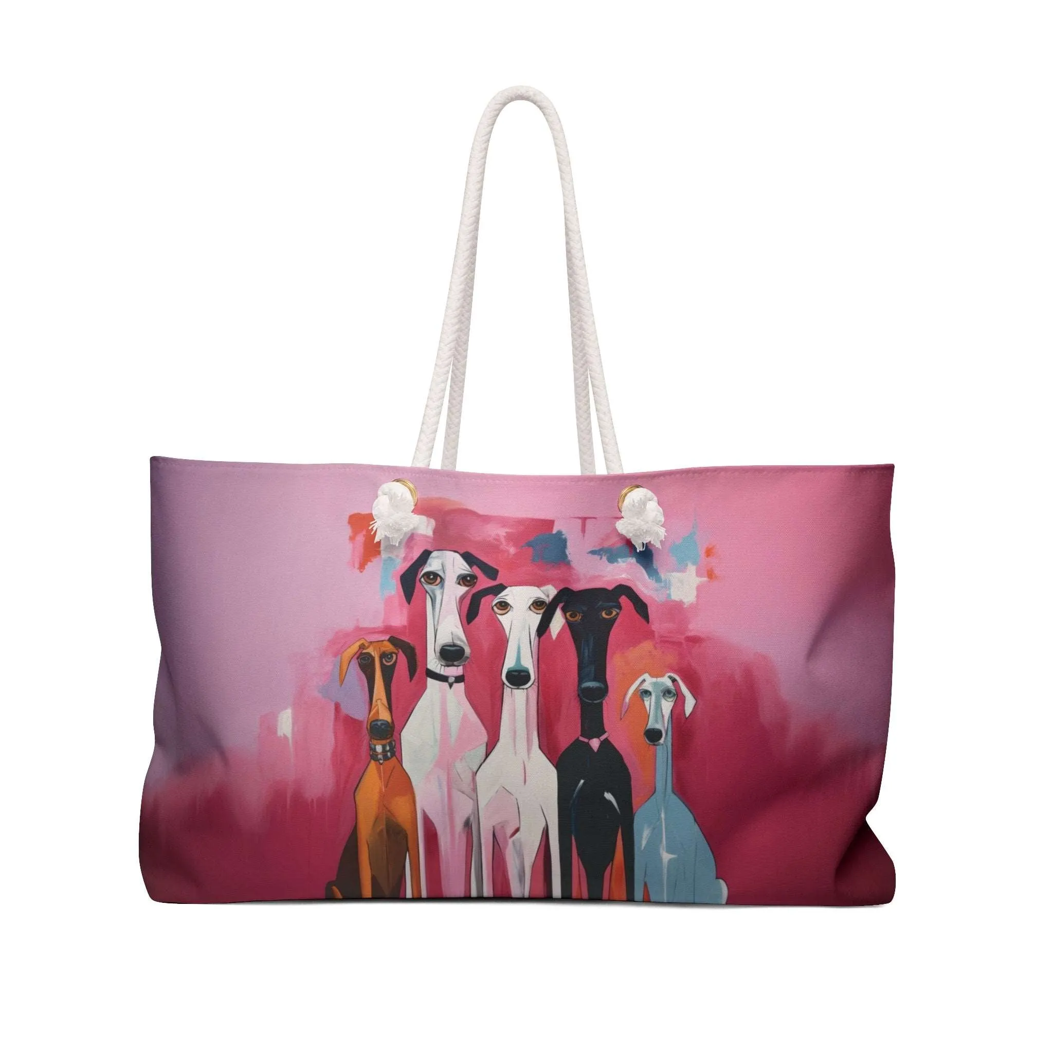 Iconic Artist Inspired Original Pink Dog Art Design Market Tote Bag