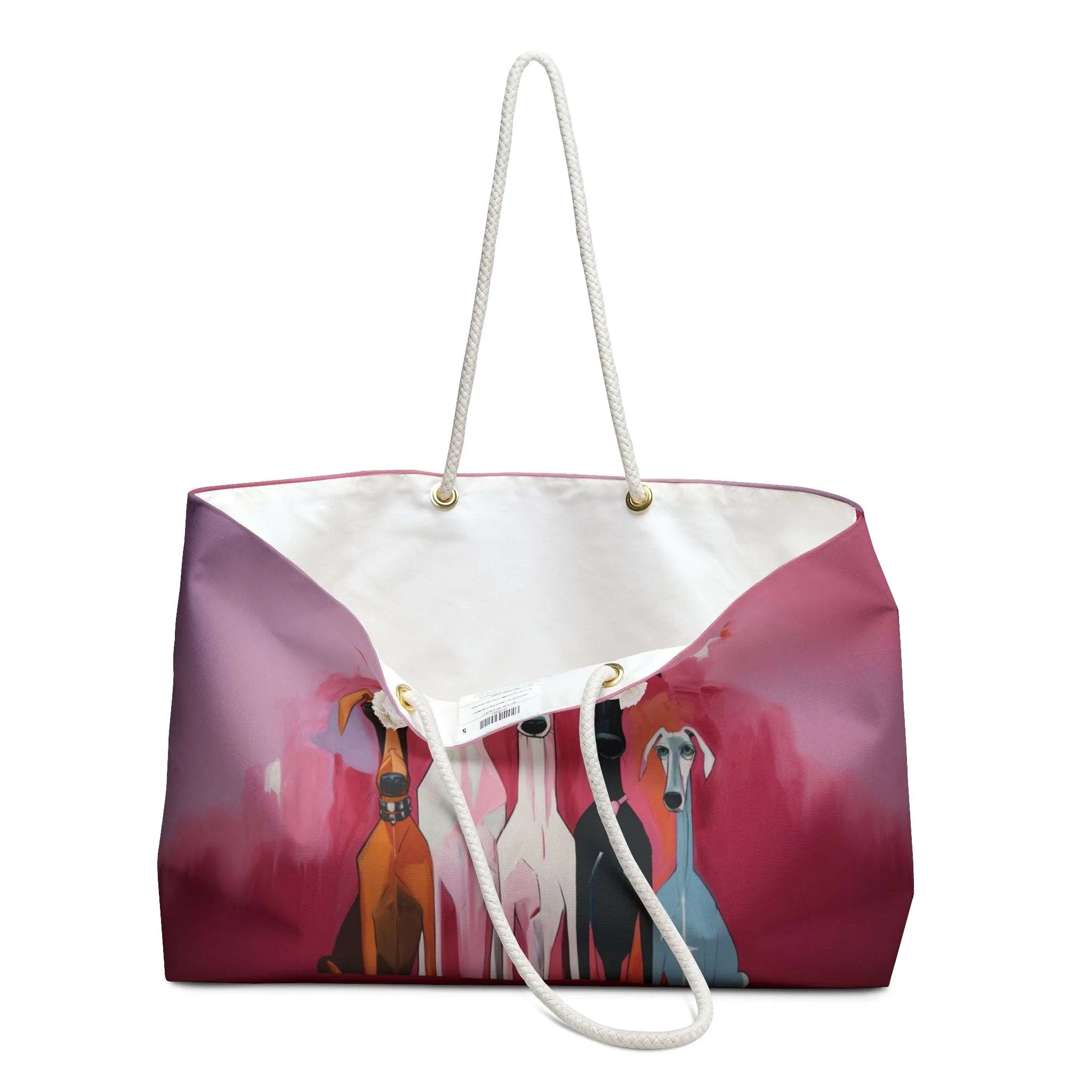 Iconic Artist Inspired Original Pink Dog Art Design Market Tote Bag