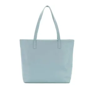 Italian Designer Soft Leather Shopper with Zip Giada Pale Blue