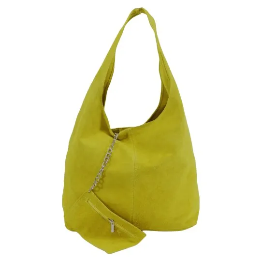 Italian Designer Soft Suede Leather  Shoulder Bag-Swolit Bellissima- Mustard