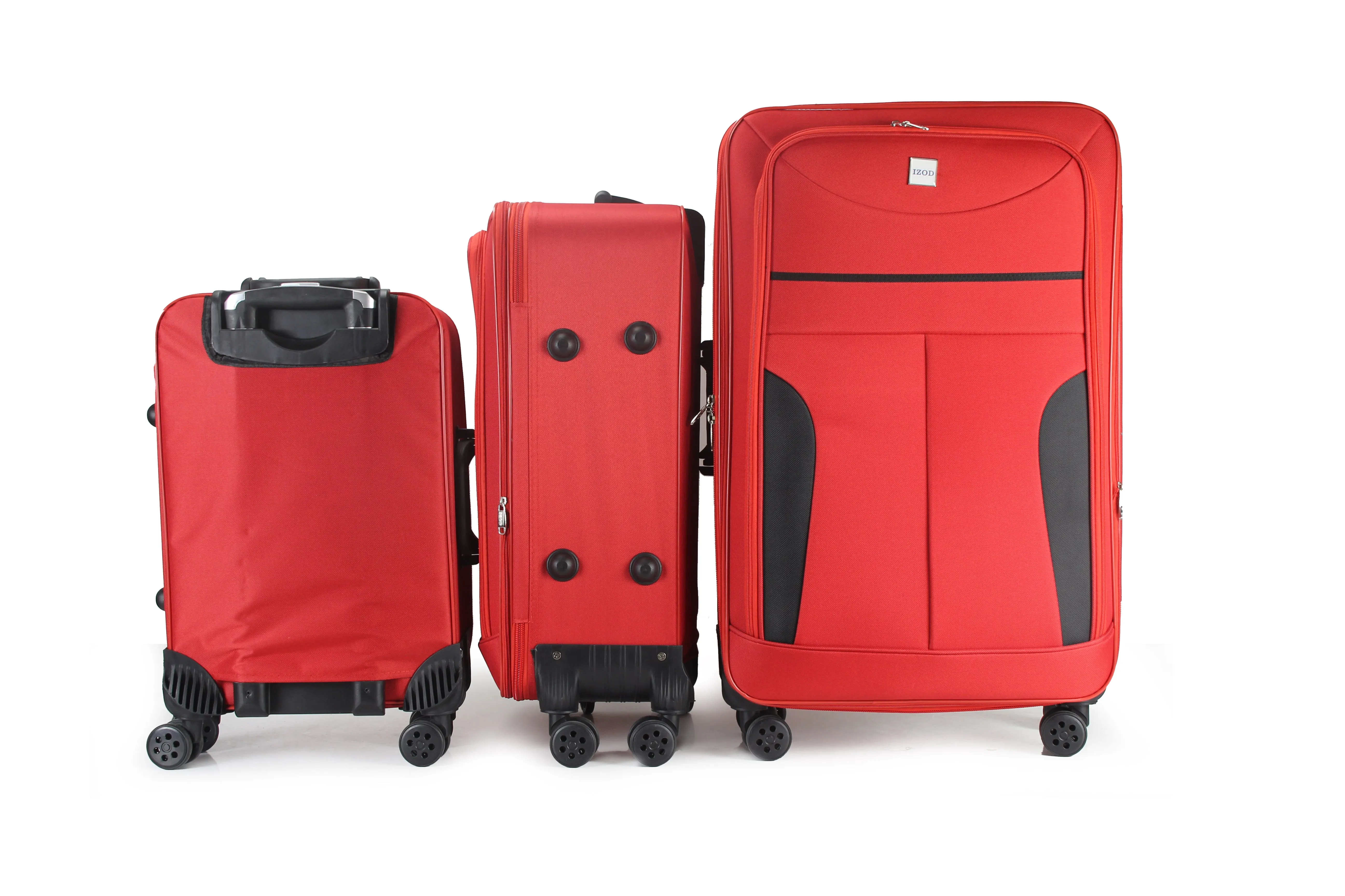 IZOD Janna Soft Shell Lightweight Expandable 360 Dual Spinning Wheels Combo Lock 28", 24", 20" 3 Piece Luggage Set