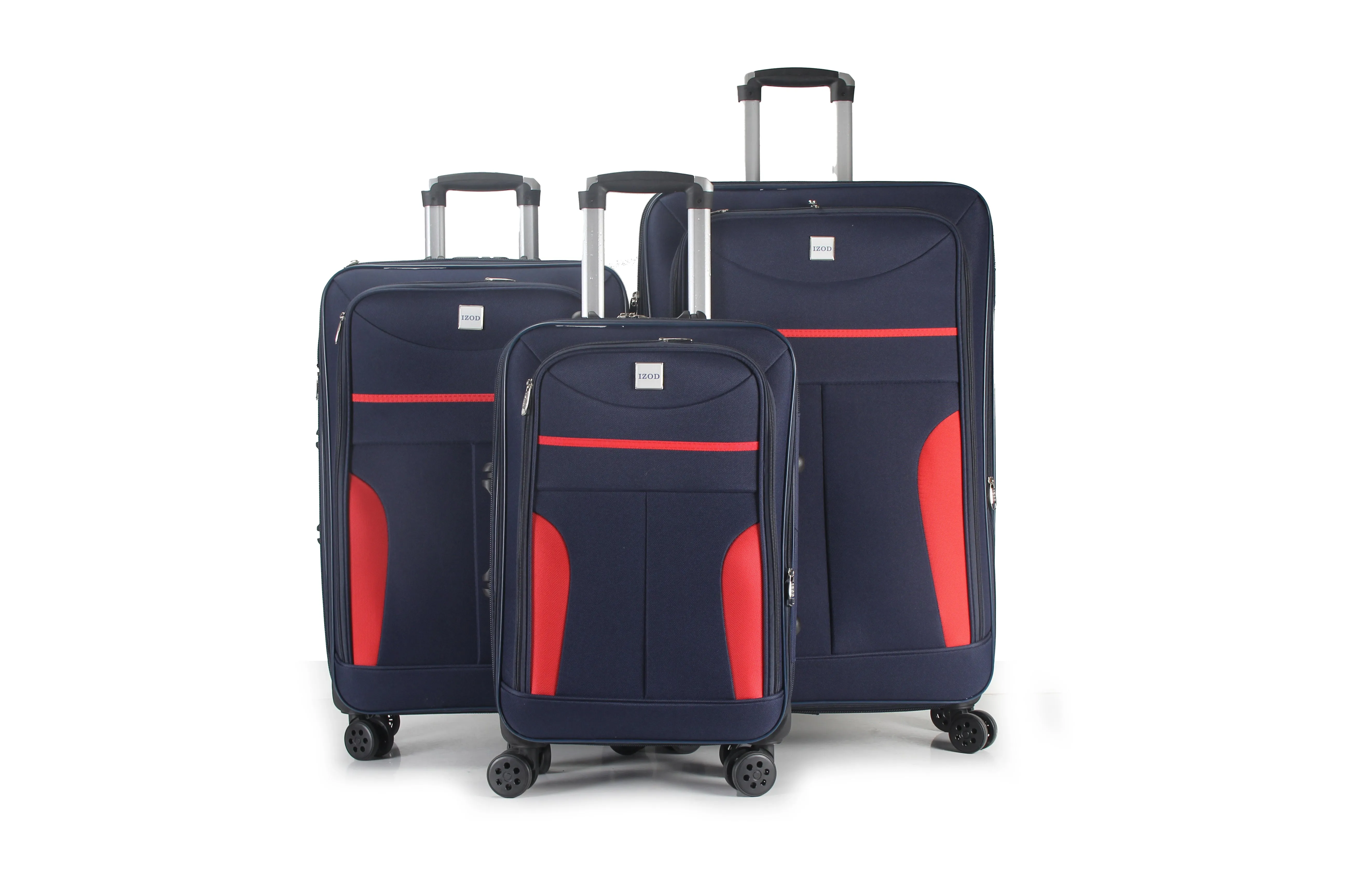 IZOD Janna Soft Shell Lightweight Expandable 360 Dual Spinning Wheels Combo Lock 28", 24", 20" 3 Piece Luggage Set