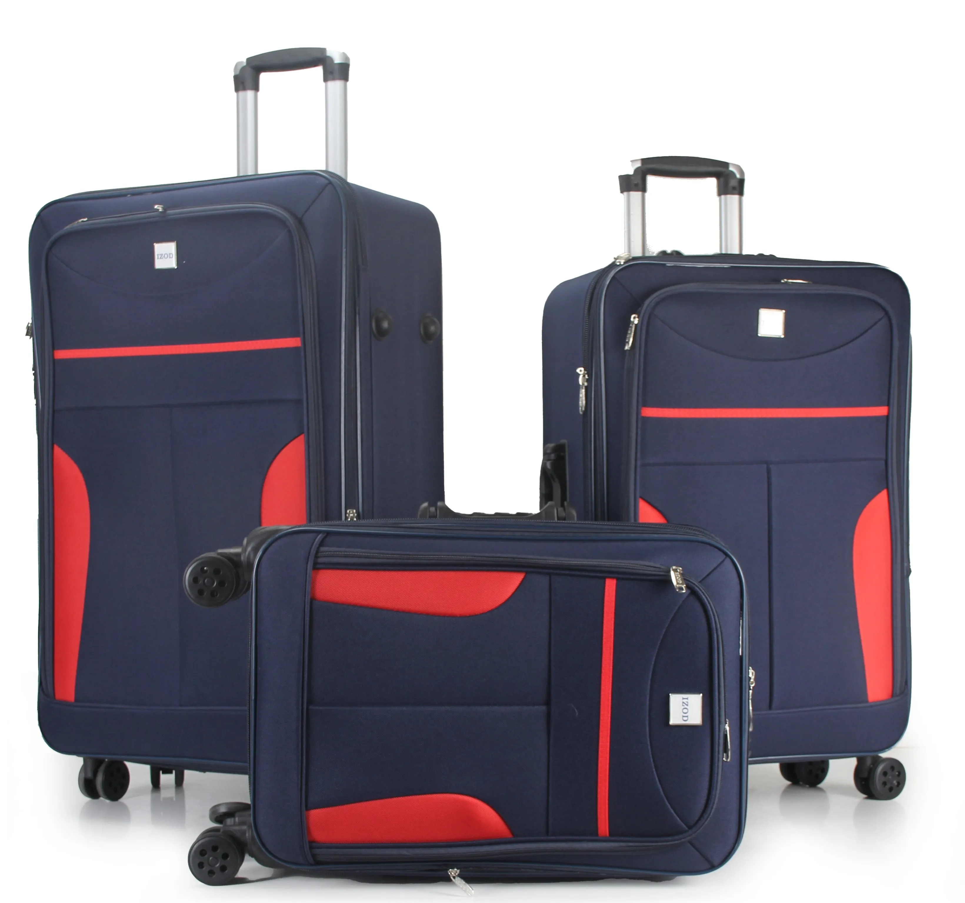 IZOD Janna Soft Shell Lightweight Expandable 360 Dual Spinning Wheels Combo Lock 28", 24", 20" 3 Piece Luggage Set