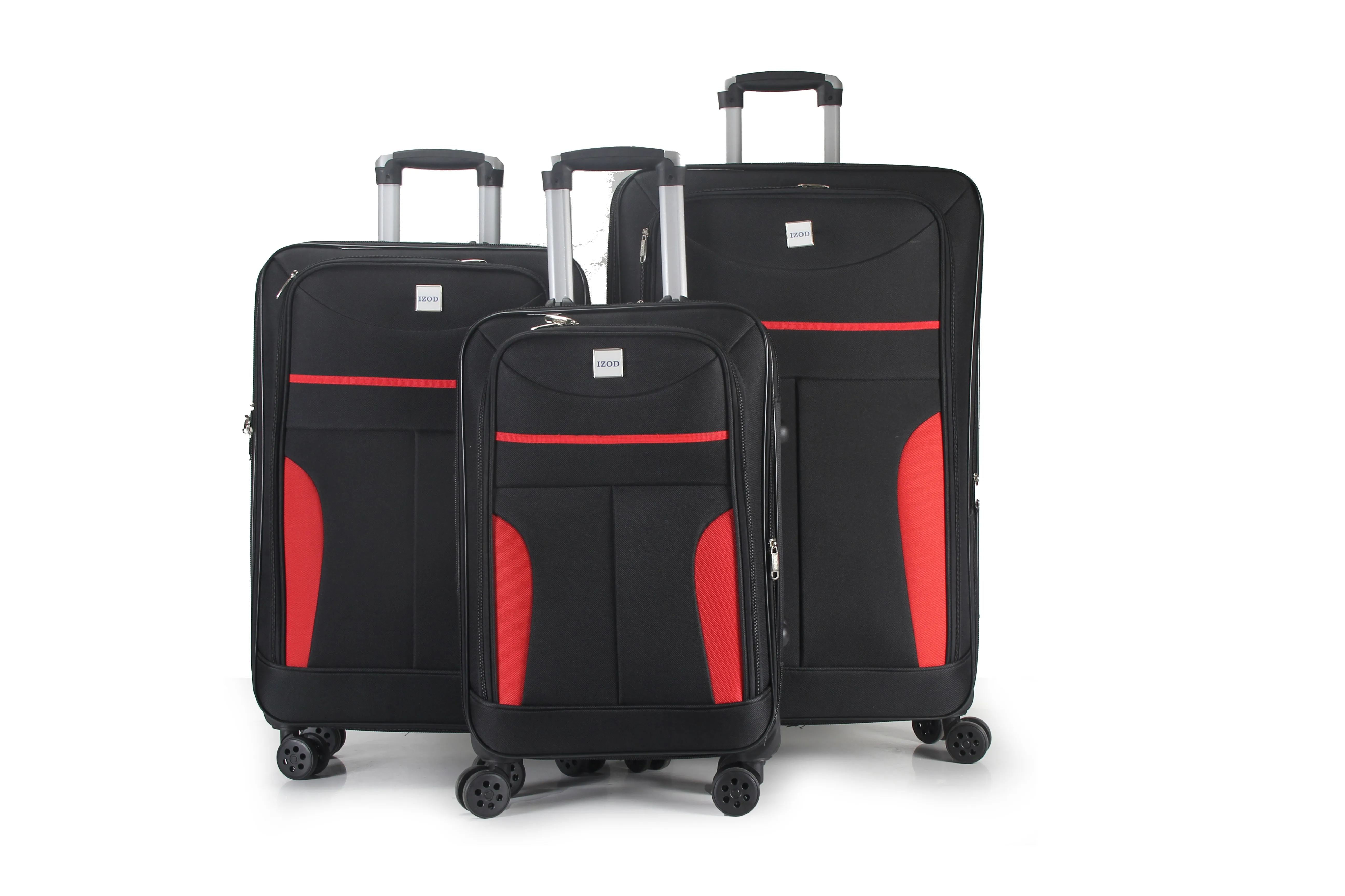 IZOD Janna Soft Shell Lightweight Expandable 360 Dual Spinning Wheels Combo Lock 28", 24", 20" 3 Piece Luggage Set