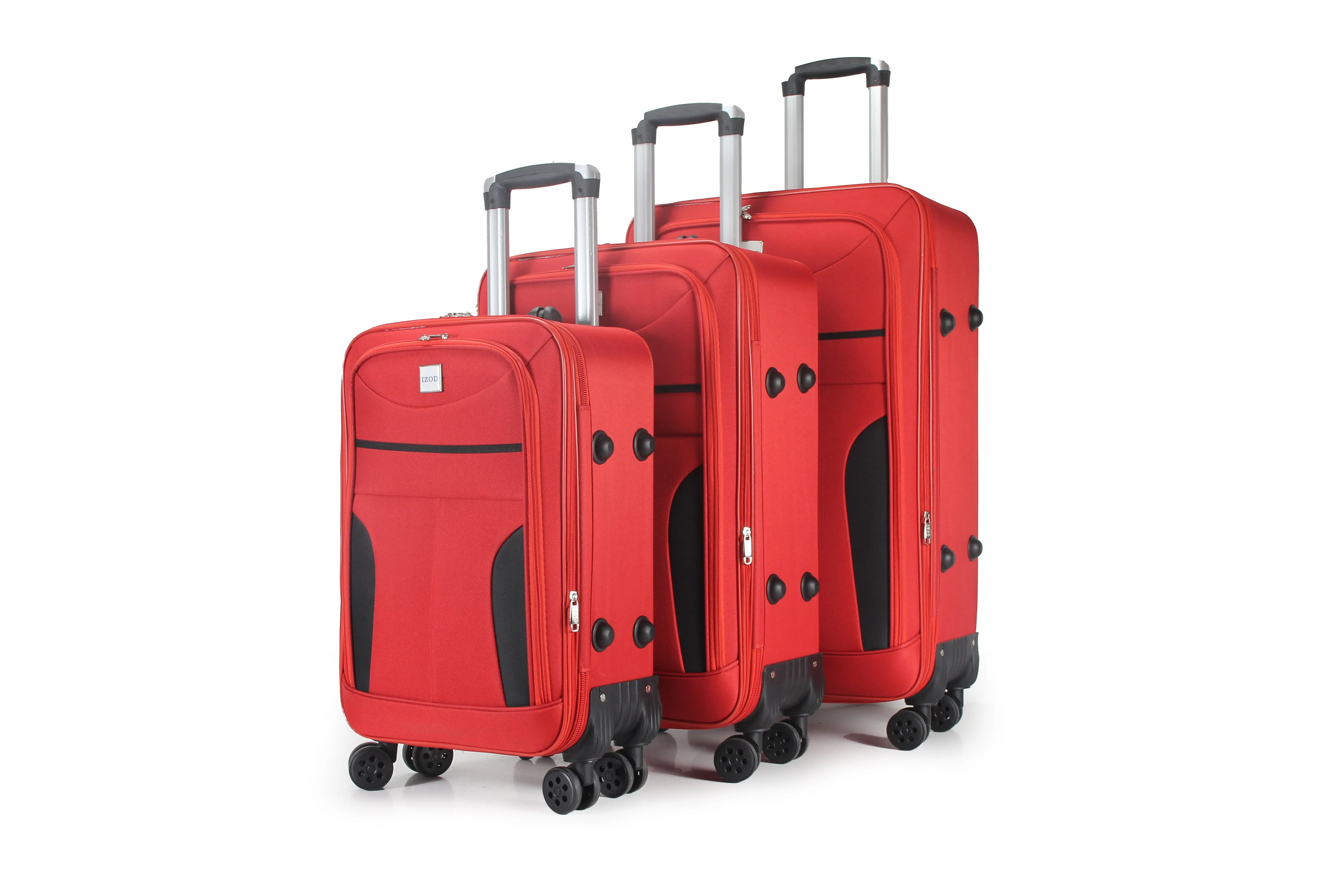 IZOD Janna Soft Shell Lightweight Expandable 360 Dual Spinning Wheels Combo Lock 28", 24", 20" 3 Piece Luggage Set