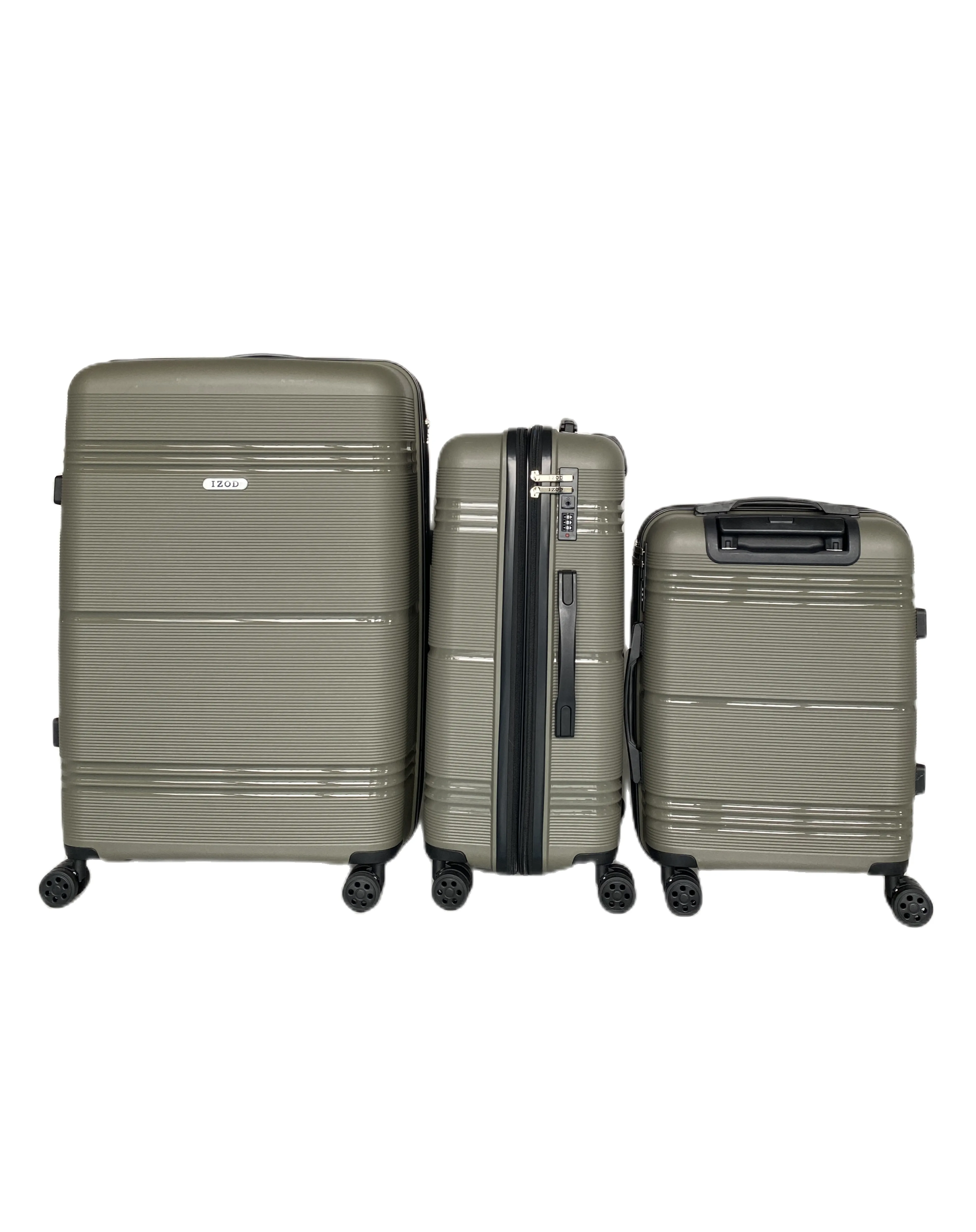 IZOD Legna Polycarbonate Hard shell Expandable Lightweight 360 Dual Spinning Wheels Combo Lock 28", 24", 20" 3 Piece Luggage Set