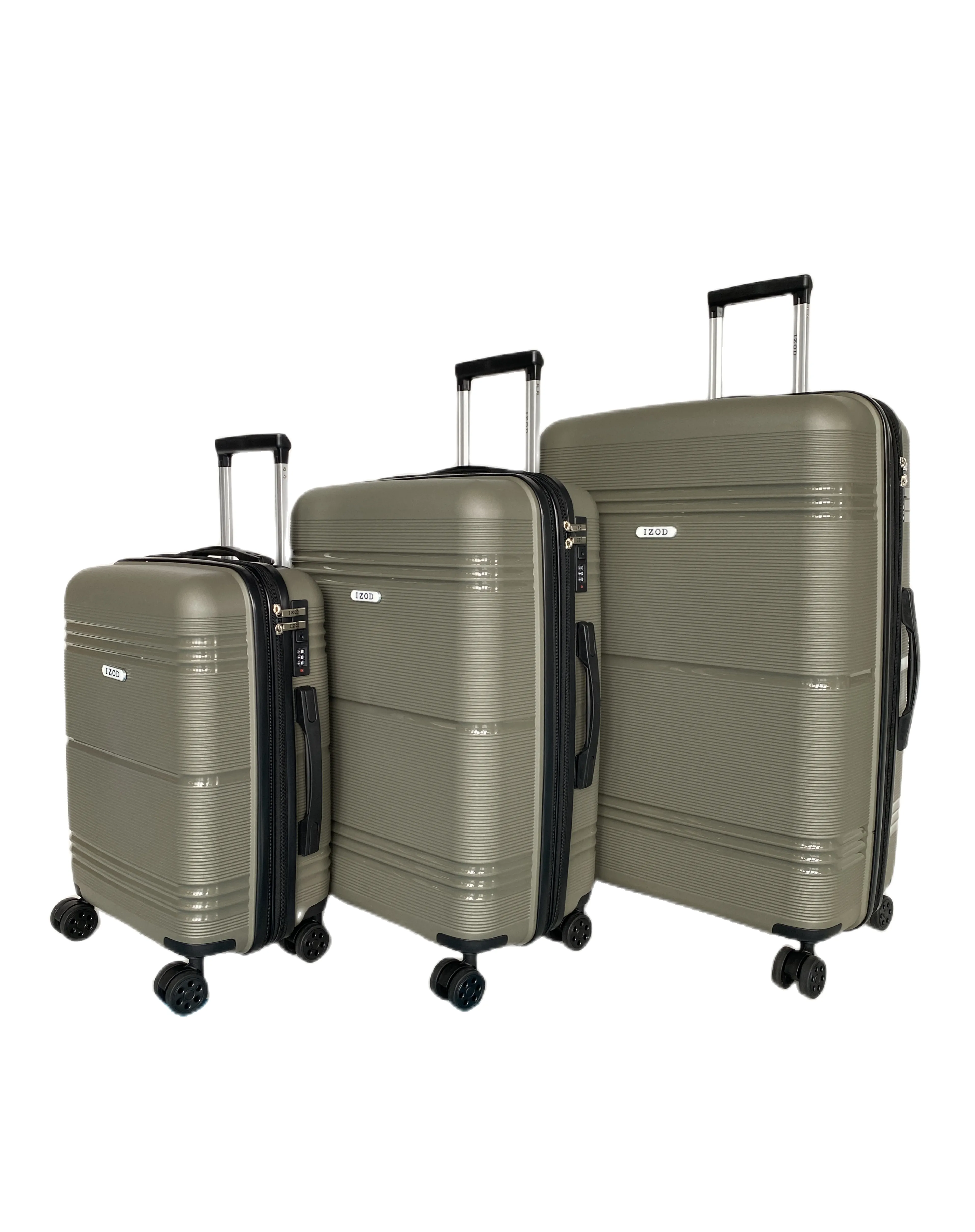 IZOD Legna Polycarbonate Hard shell Expandable Lightweight 360 Dual Spinning Wheels Combo Lock 28", 24", 20" 3 Piece Luggage Set