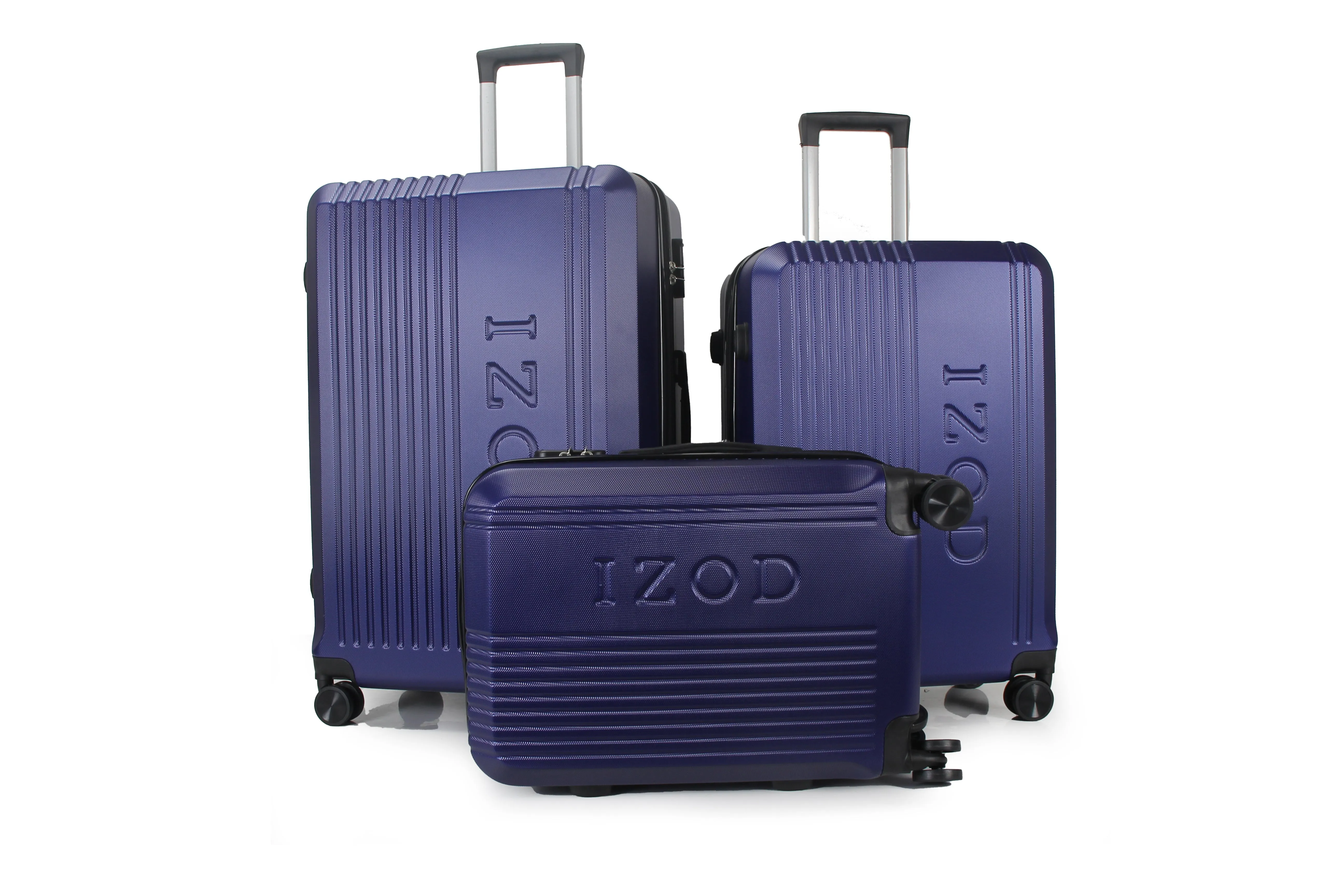 IZOD Zane Expandable ABS Hard shell Lightweight 360 Dual Spinning Wheels Combo Lock 28", 24", 20" 3 Piece Luggage Set