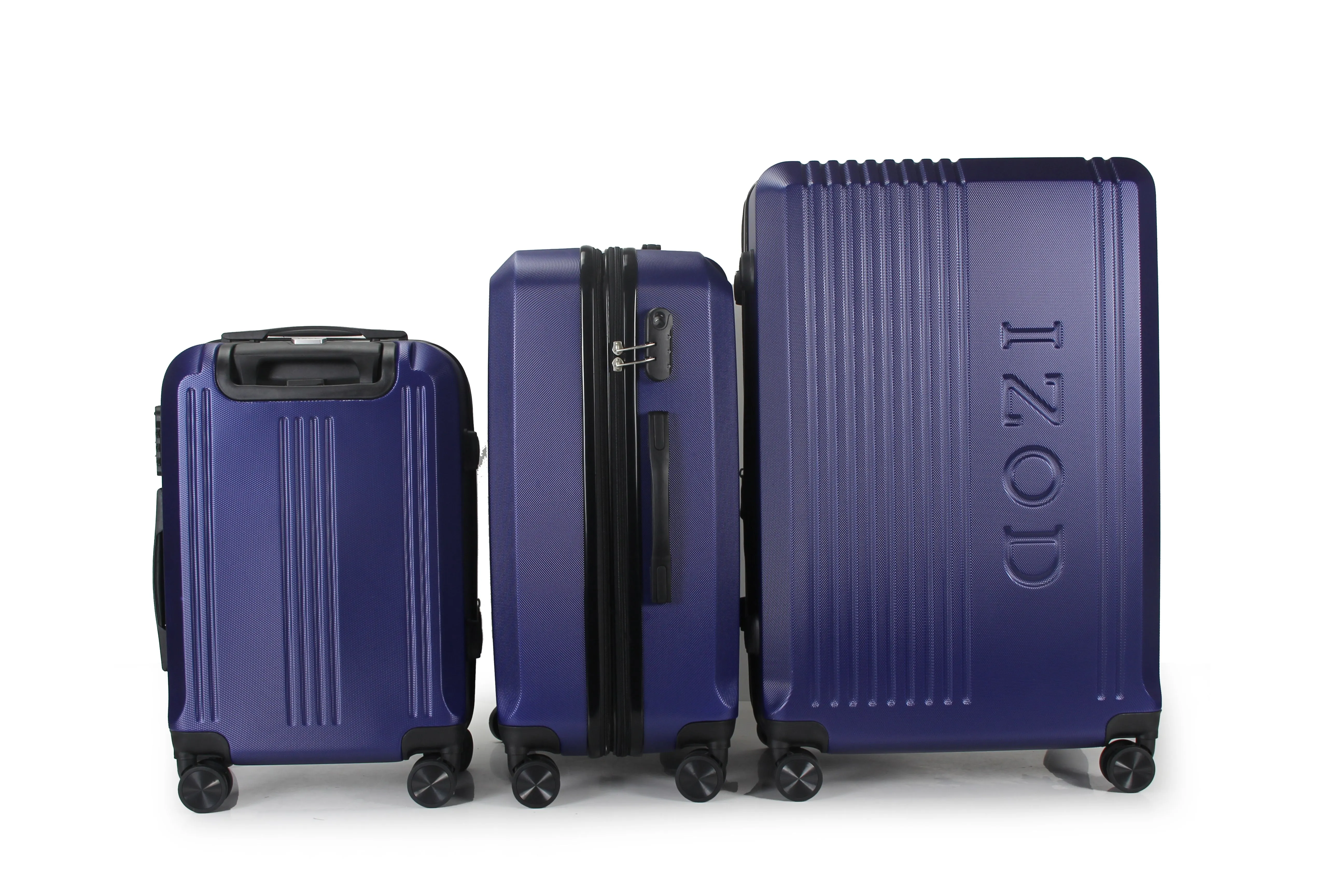 IZOD Zane Expandable ABS Hard shell Lightweight 360 Dual Spinning Wheels Combo Lock 28", 24", 20" 3 Piece Luggage Set