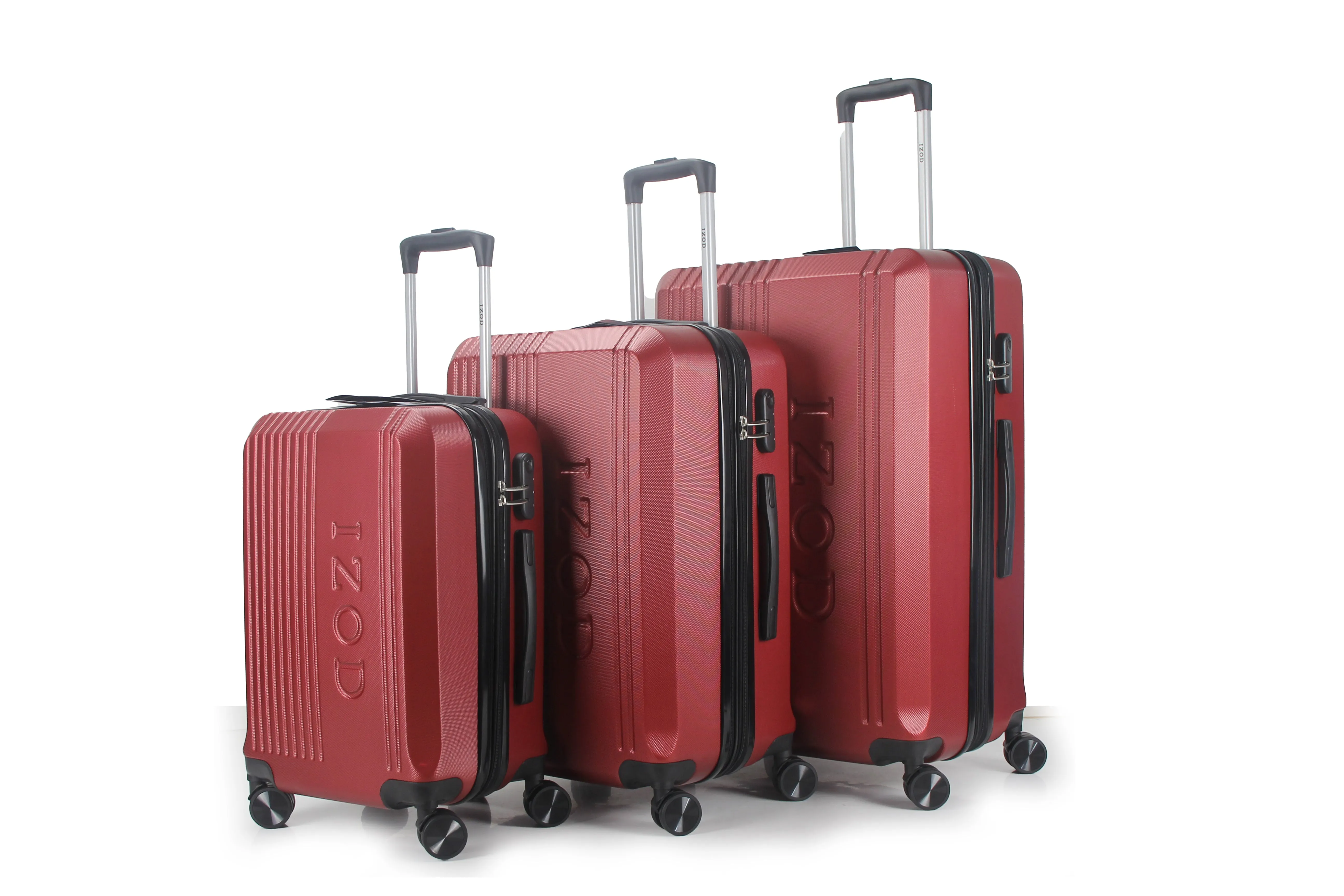 IZOD Zane Expandable ABS Hard shell Lightweight 360 Dual Spinning Wheels Combo Lock 28", 24", 20" 3 Piece Luggage Set