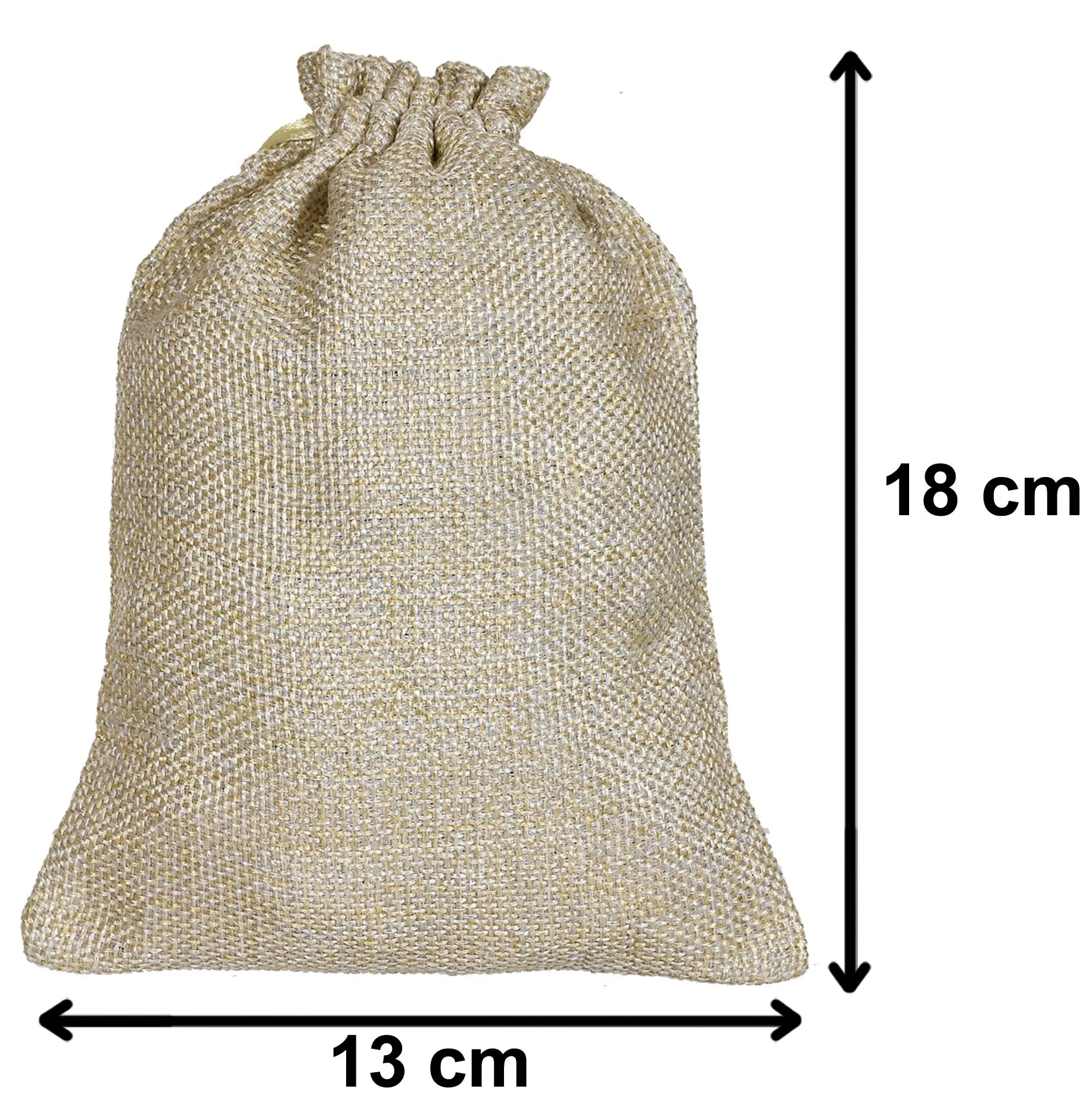 Kuber Industries Jute Potli Bags for Return Gifts with Drawstring|Pack of 2 (Gold)