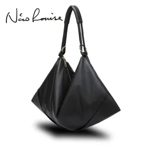 Large Slight Women Hobo Leather Shoulder Bag Fashion Big Casual Black Leisure Shopping Bags Sac A Main Femme De Marque Bolsa