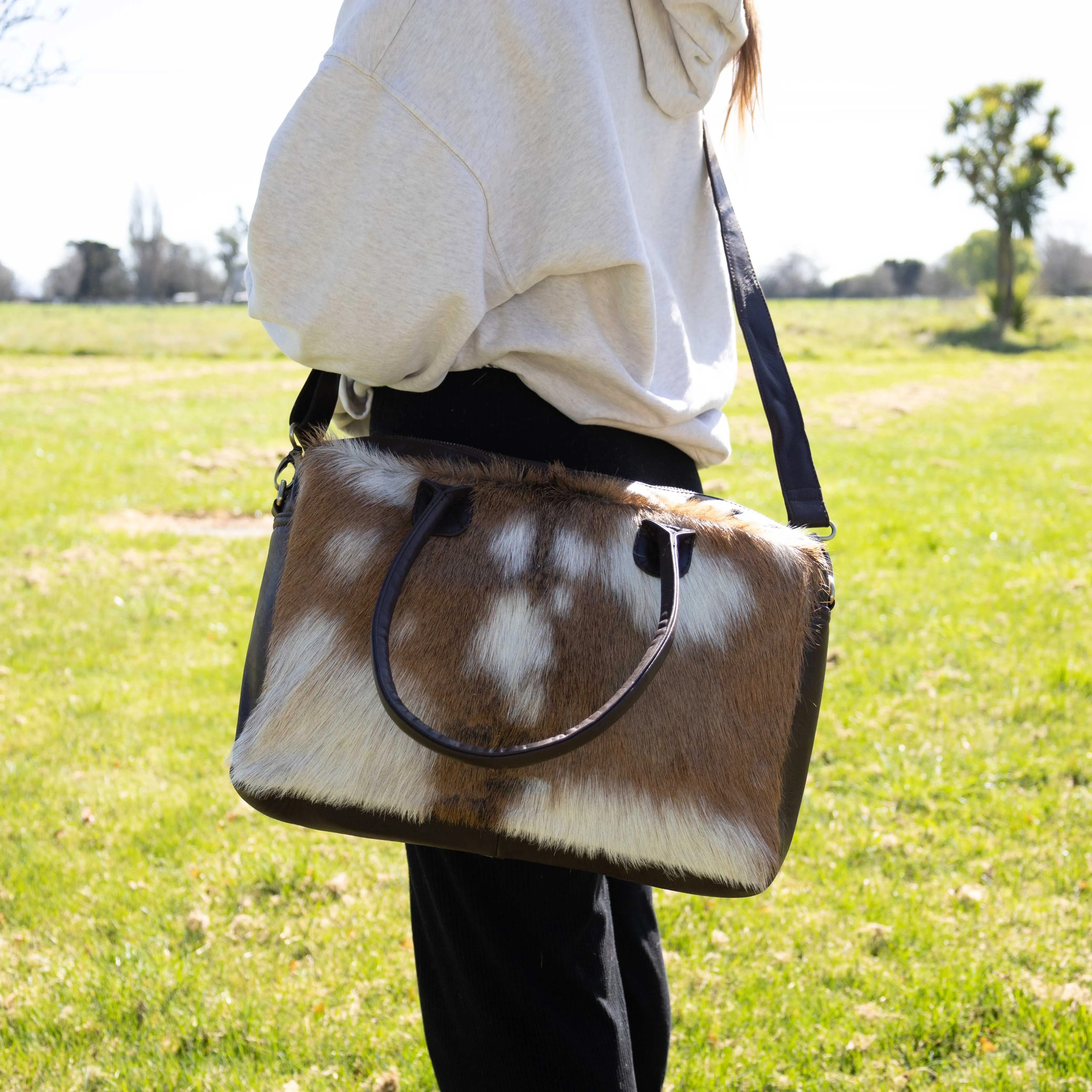 Leather Cowhide Lappy Bag