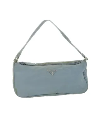 Light Blue Nylon Accessory Pouch