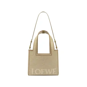 Loewe Font Tote Medium Bag in Ecru