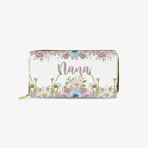 Long Type Zipper Purse, Floral, Nana, awd-1367