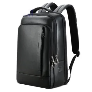 Men's Leather Business Backpack Computer Bag