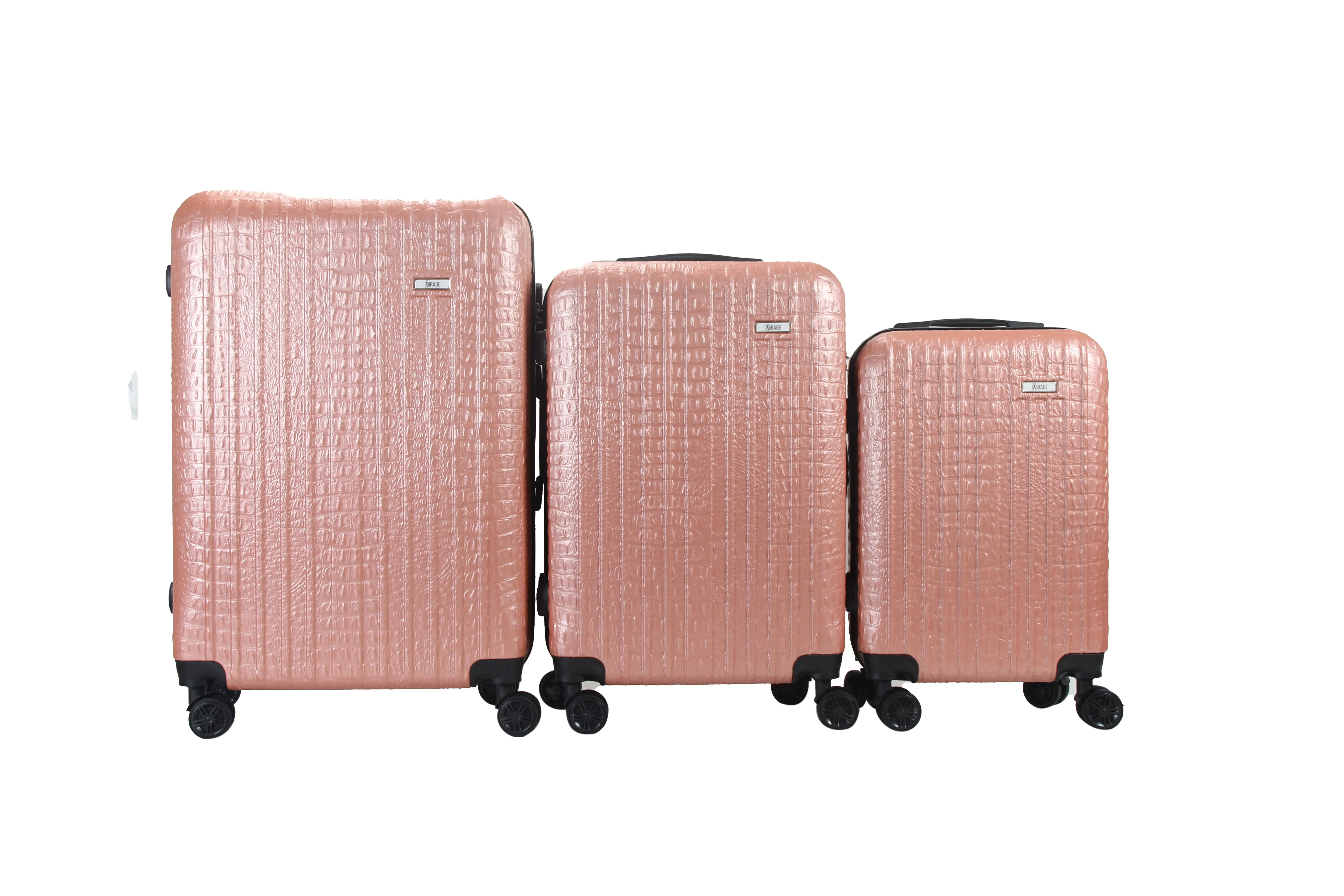 Mirage Danae Abs Hard Shell Lightweight 360 Dual Spinning Wheels Combo Lock 3 Piece Luggage Set