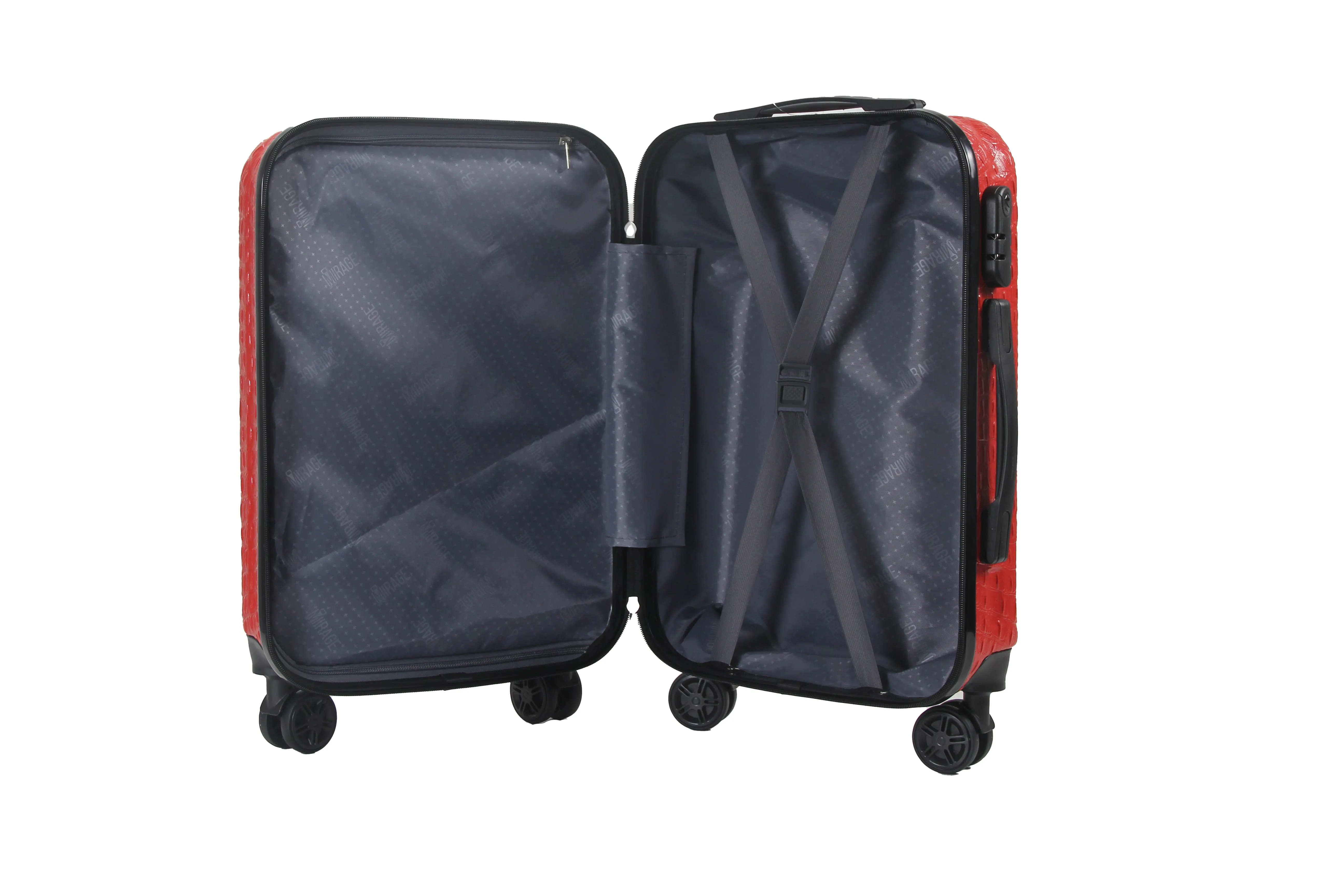 Mirage Danae Abs Hard Shell Lightweight 360 Dual Spinning Wheels Combo Lock 3 Piece Luggage Set