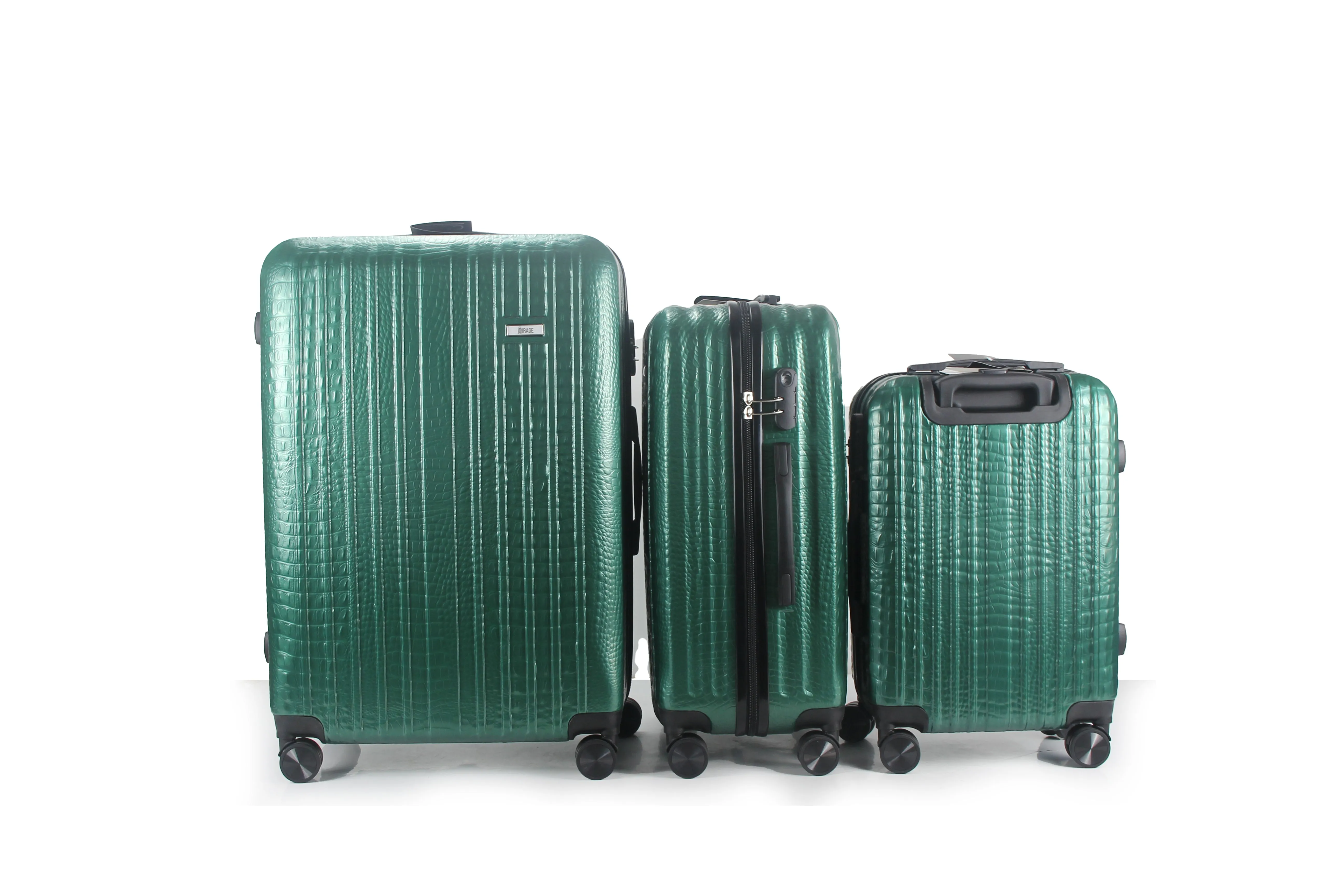 Mirage Danae Abs Hard Shell Lightweight 360 Dual Spinning Wheels Combo Lock 3 Piece Luggage Set