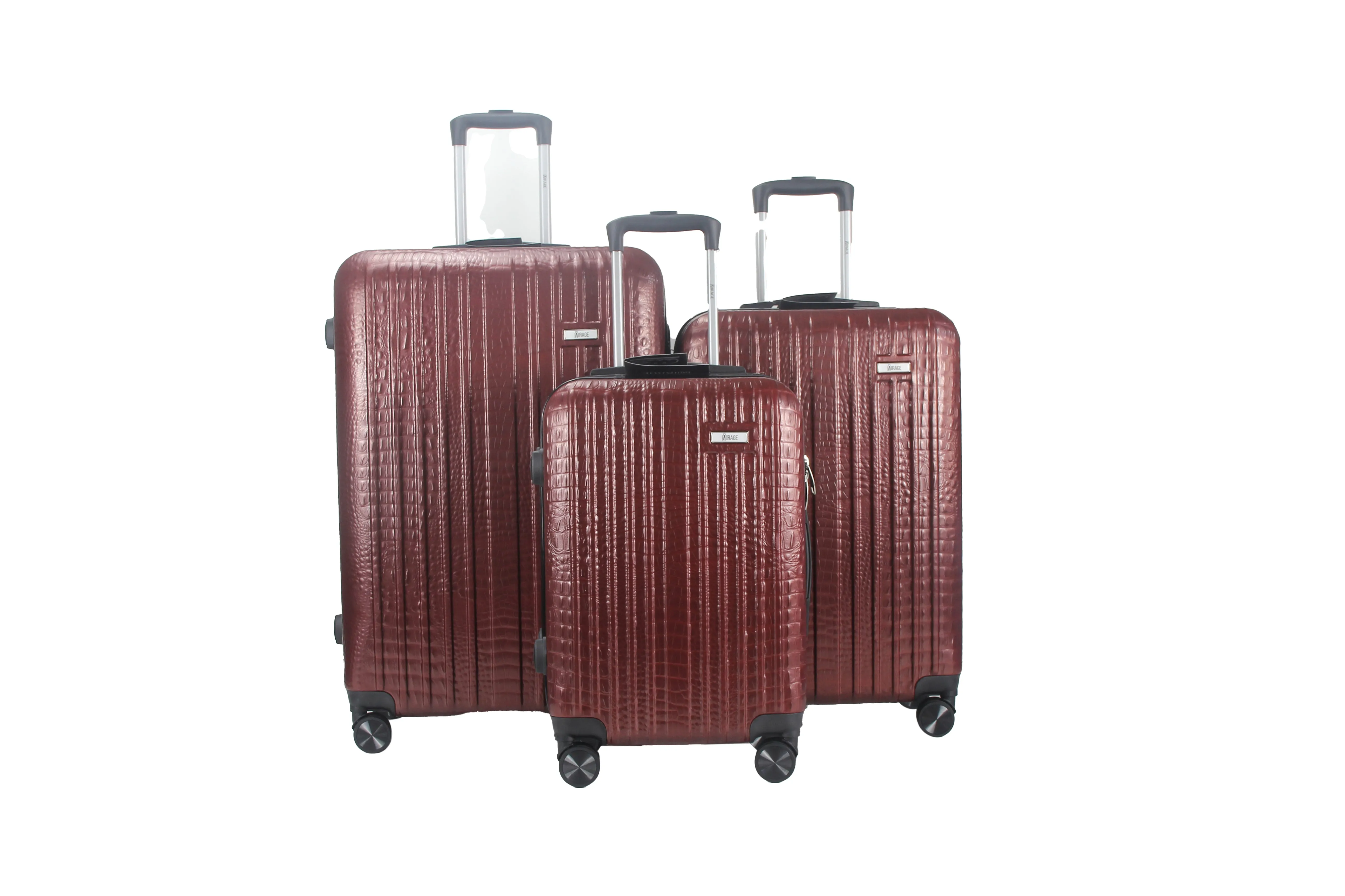 Mirage Danae Abs Hard Shell Lightweight 360 Dual Spinning Wheels Combo Lock 3 Piece Luggage Set