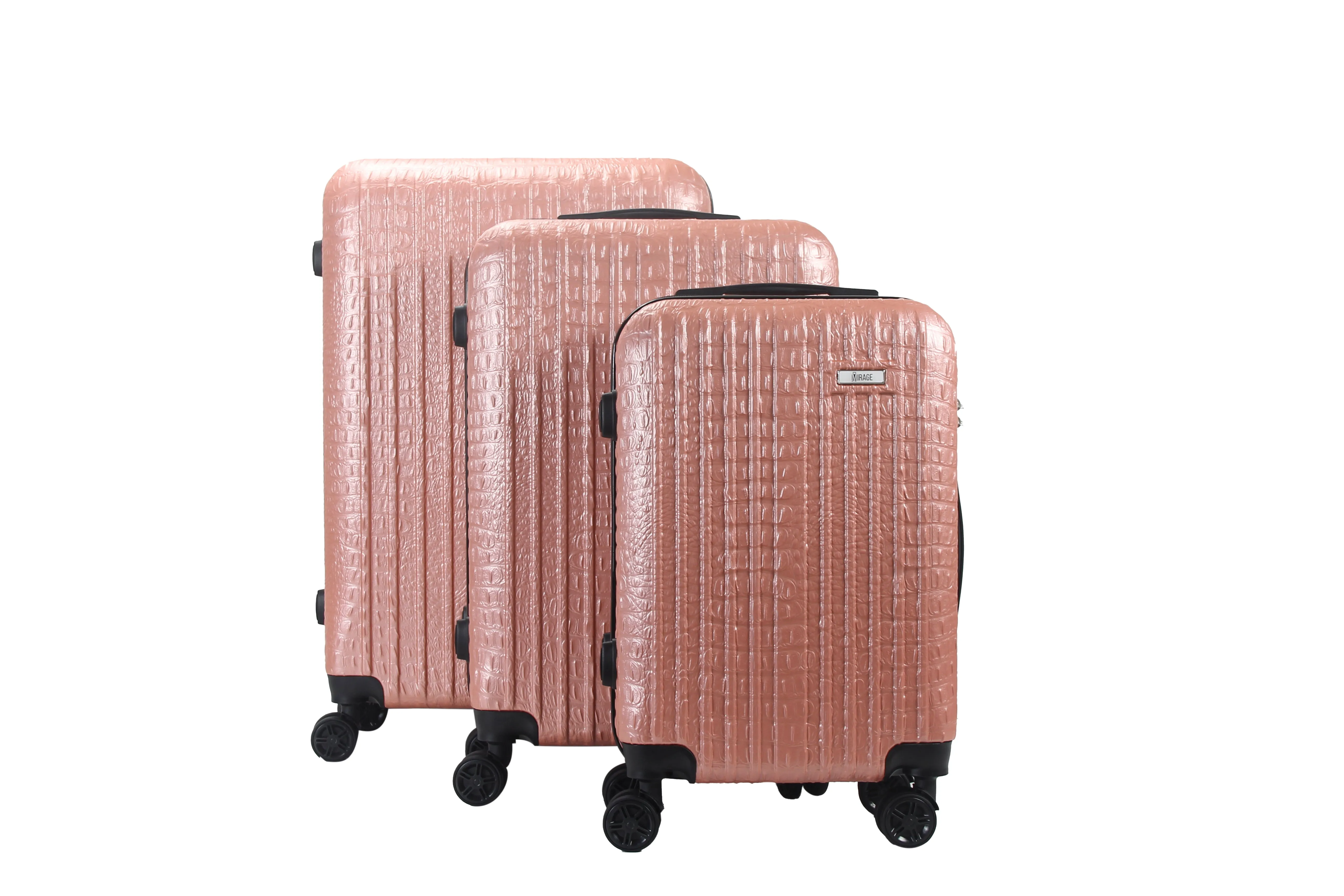 Mirage Danae Abs Hard Shell Lightweight 360 Dual Spinning Wheels Combo Lock 3 Piece Luggage Set