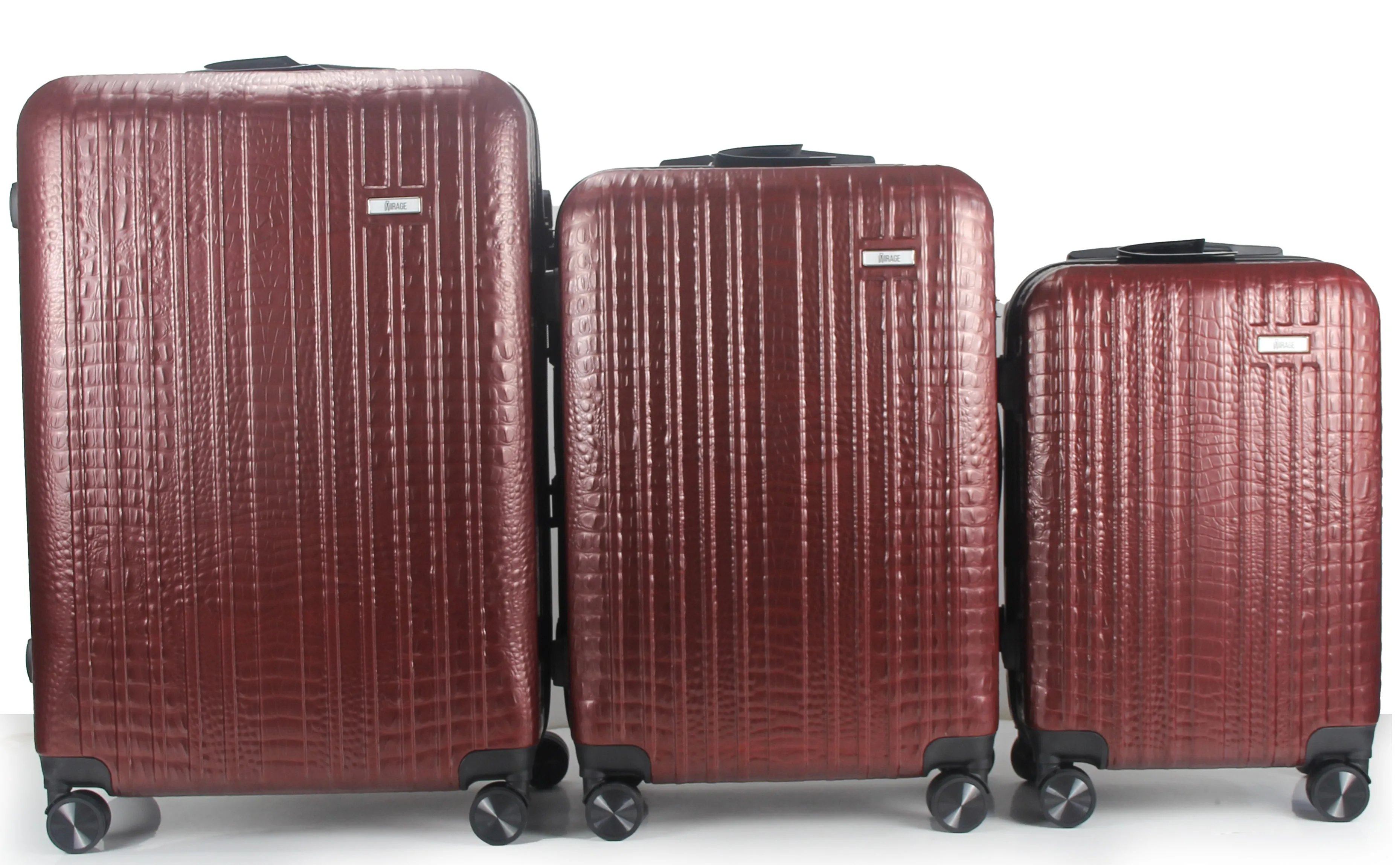 Mirage Danae Abs Hard Shell Lightweight 360 Dual Spinning Wheels Combo Lock 3 Piece Luggage Set