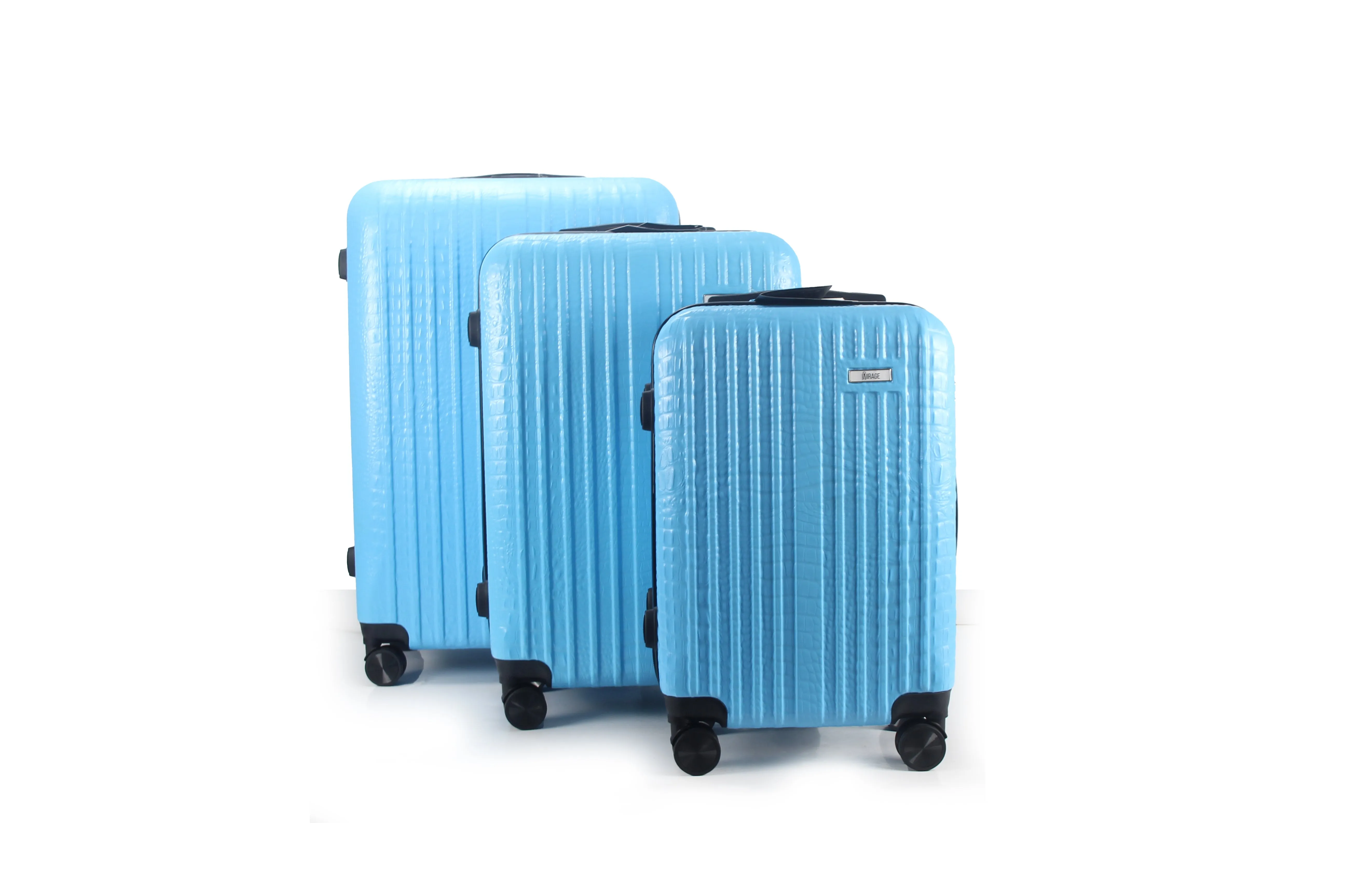 Mirage Danae Abs Hard Shell Lightweight 360 Dual Spinning Wheels Combo Lock 3 Piece Luggage Set