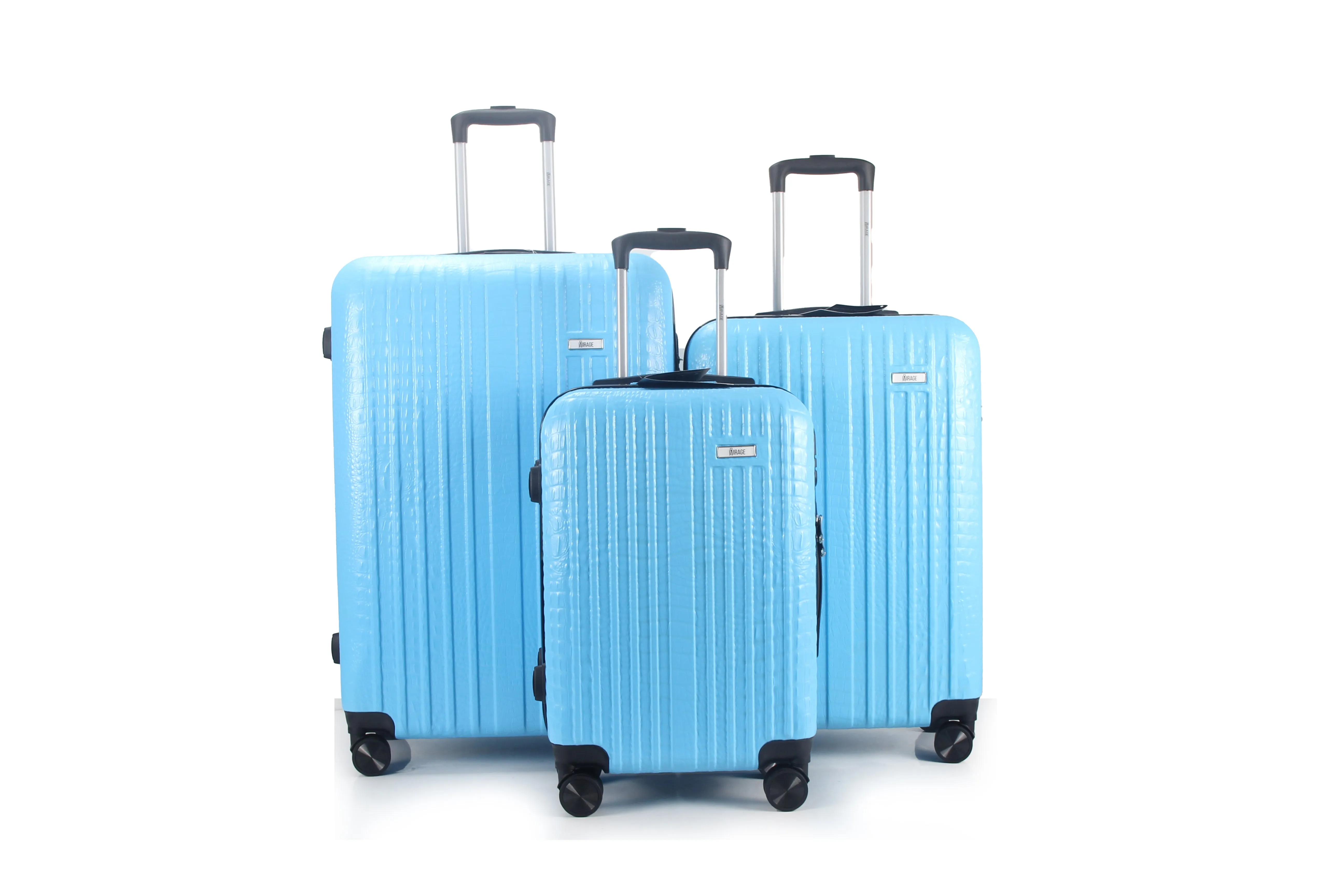 Mirage Danae Abs Hard Shell Lightweight 360 Dual Spinning Wheels Combo Lock 3 Piece Luggage Set