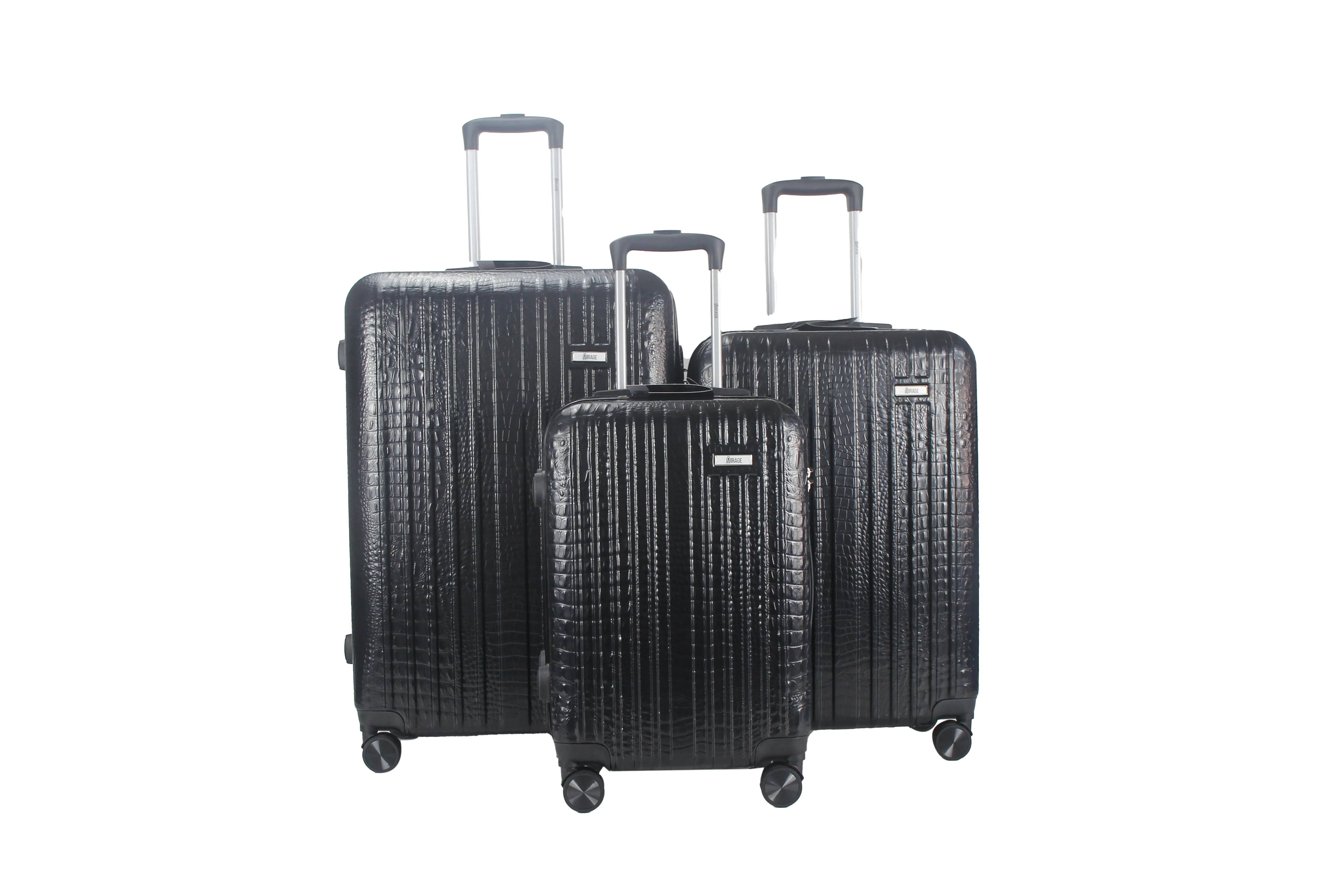 Mirage Danae Abs Hard Shell Lightweight 360 Dual Spinning Wheels Combo Lock 3 Piece Luggage Set