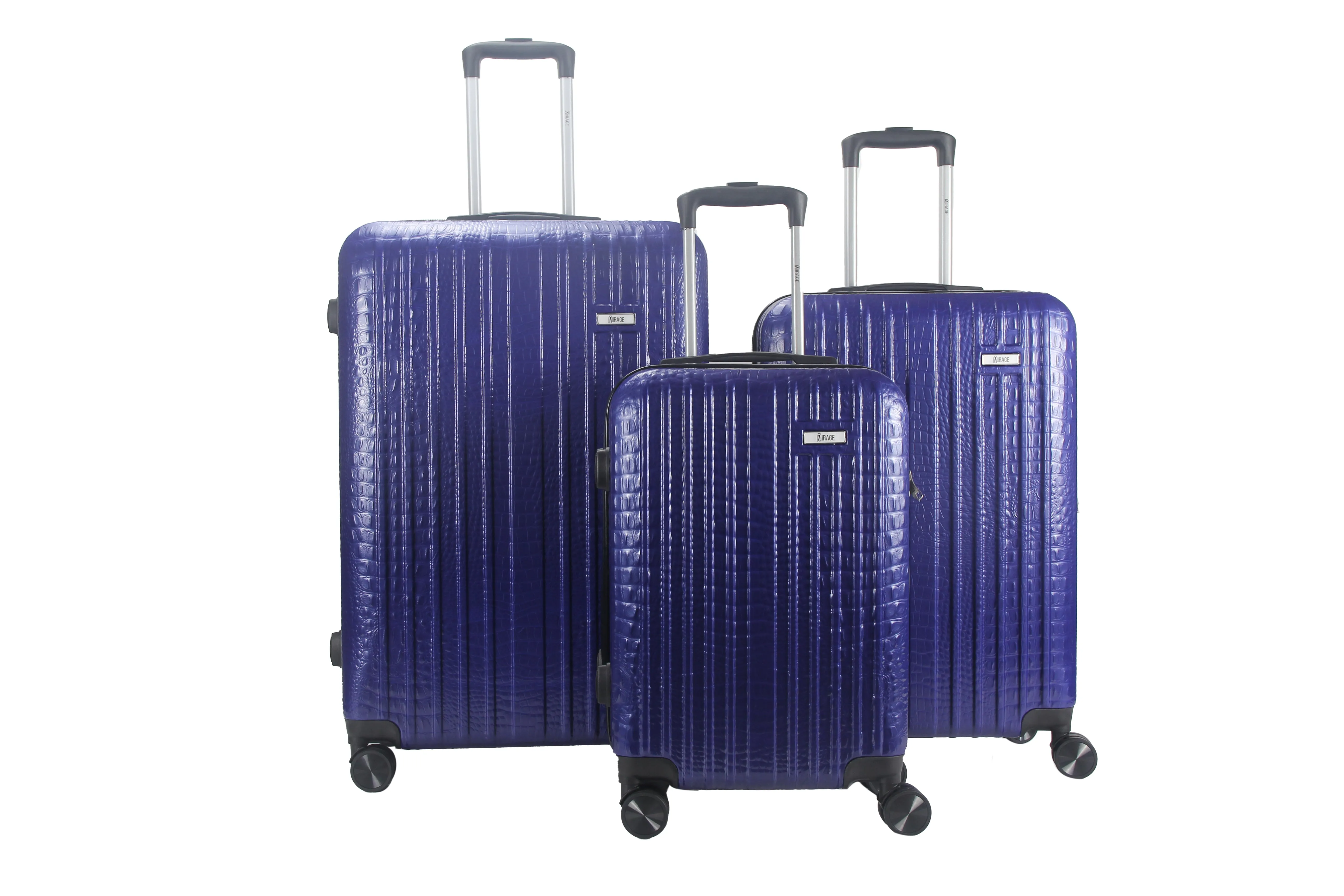 Mirage Danae Abs Hard Shell Lightweight 360 Dual Spinning Wheels Combo Lock 3 Piece Luggage Set